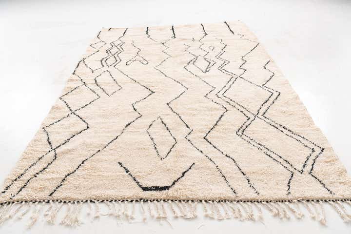 6' 10 x 9' 5 Hand Knotted Moroccan Wool Rug