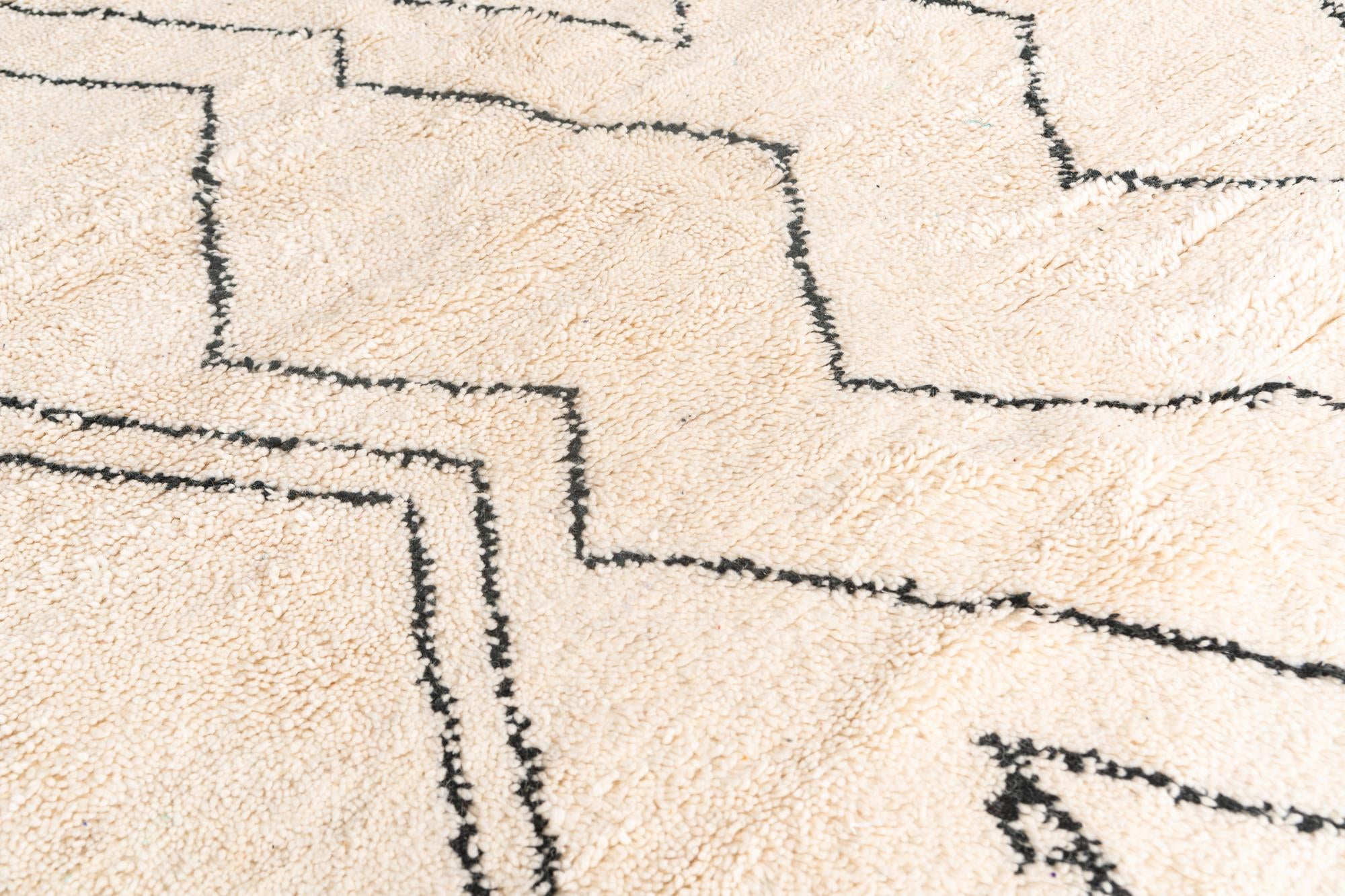 6' 10 x 9' 5 Hand Knotted Moroccan Wool Rug