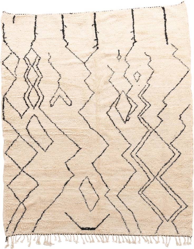 Detail image of 6' 10 x 9' 5 Hand Knotted Moroccan Wool Rug