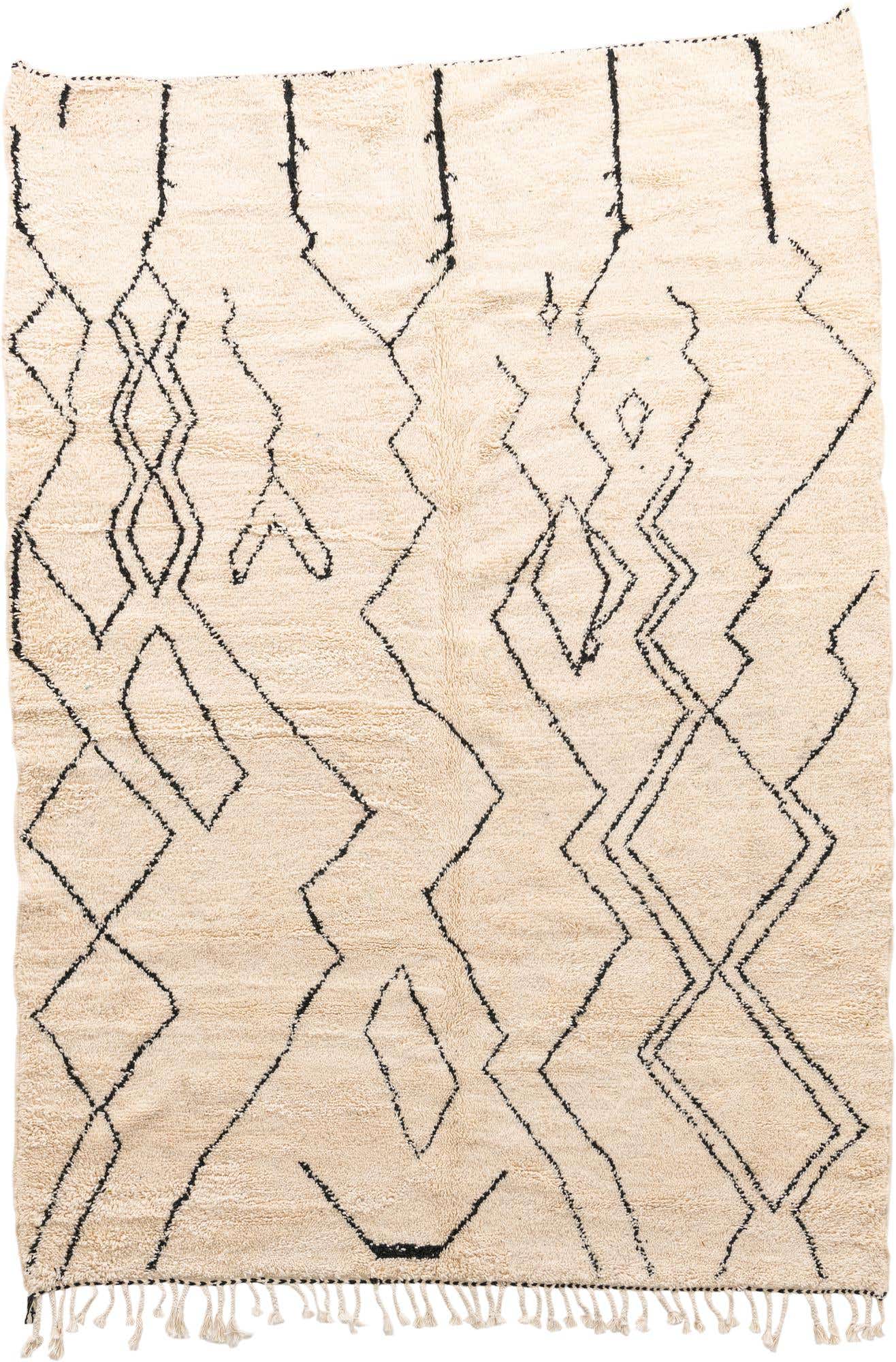 6' 10 x 9' 5 Hand Knotted Moroccan Wool Rug