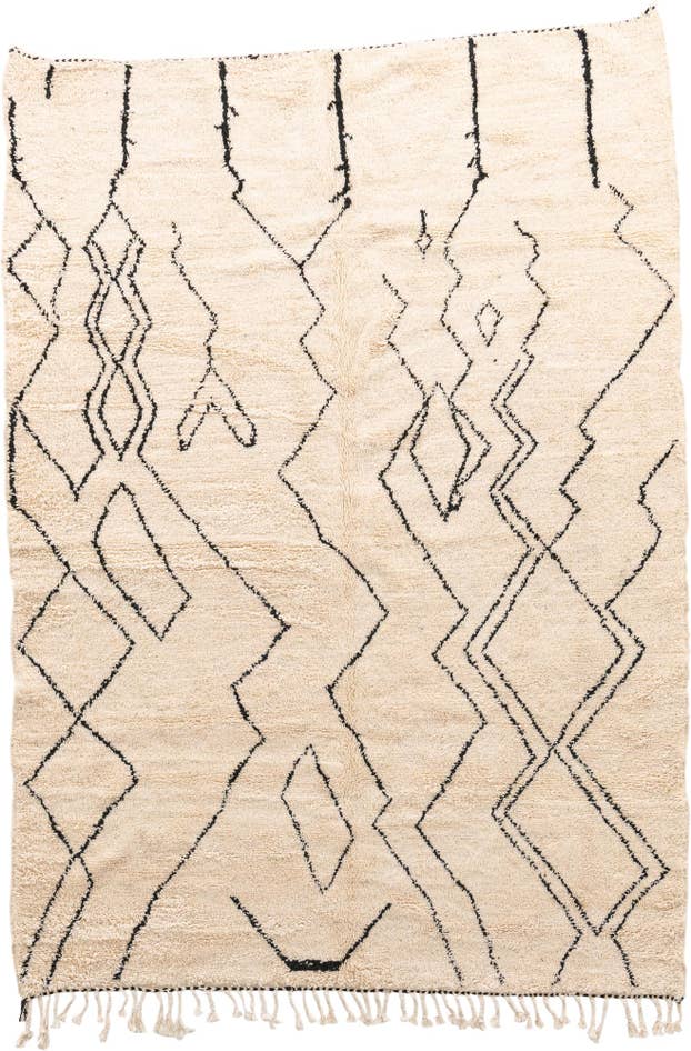 Detail image of 6' 10 x 9' 5 Hand Knotted Moroccan Wool Rug
