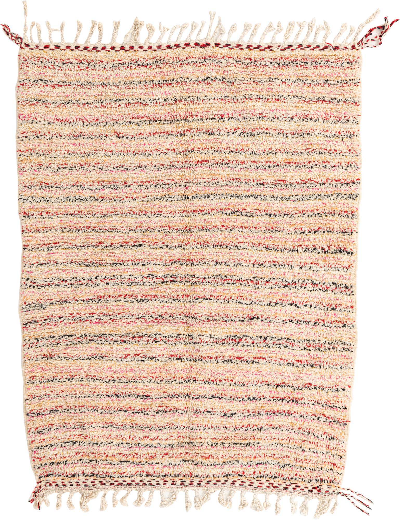 5' 1 x 6' 9 Hand Knotted Moroccan Wool Rug