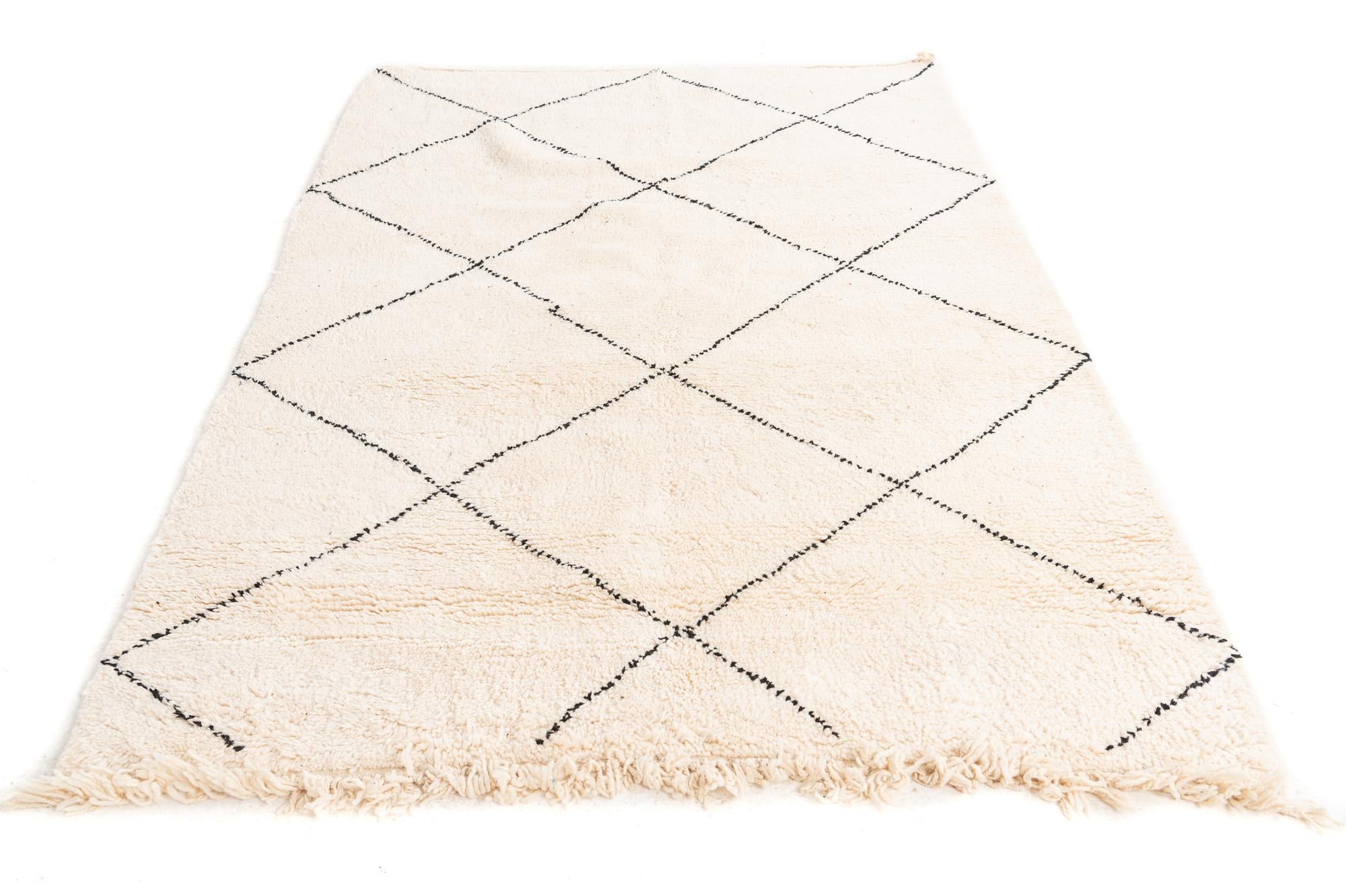 5' 4 x 7' 8 Hand Knotted Moroccan Wool Rug