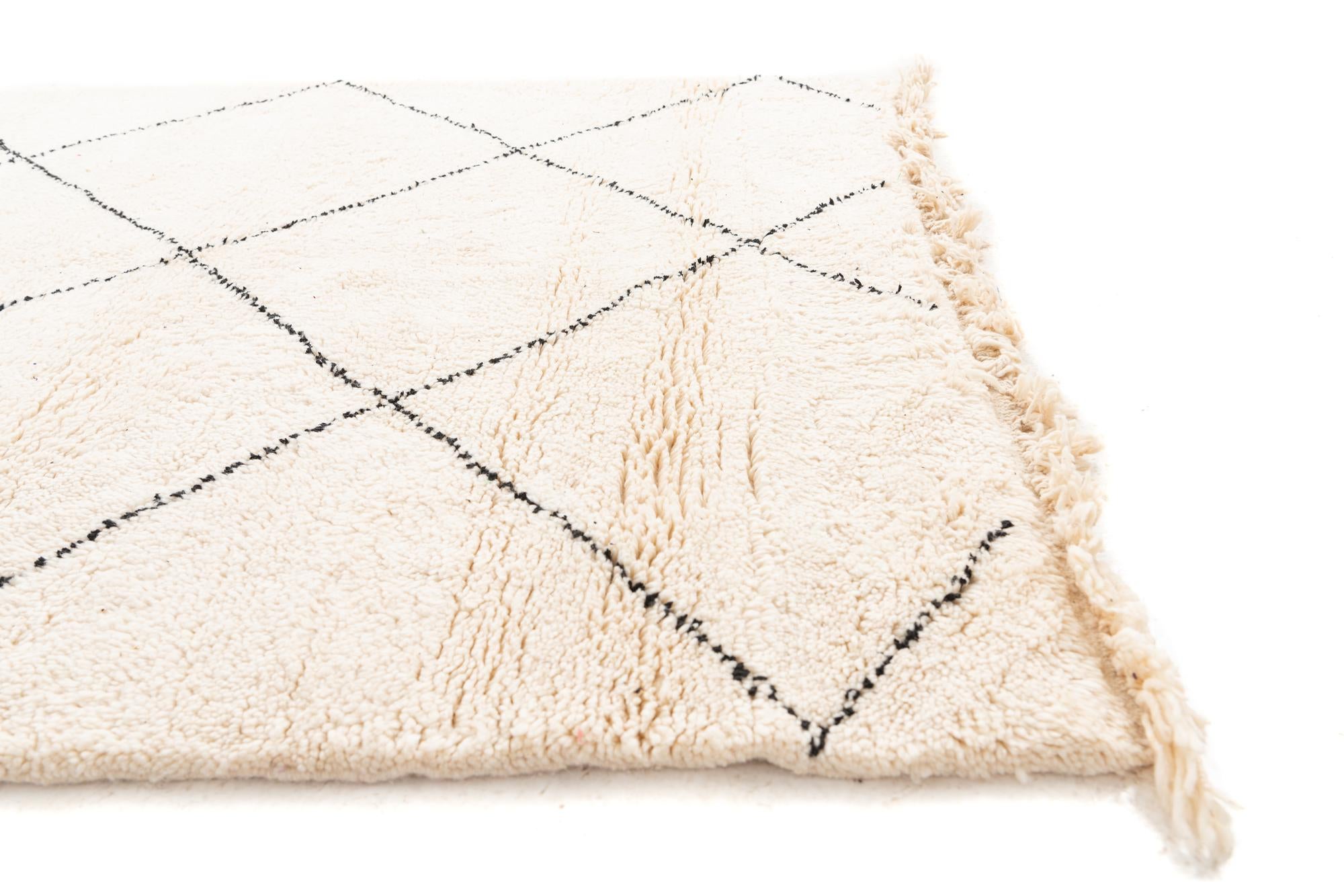 5' 4 x 7' 8 Hand Knotted Moroccan Wool Rug