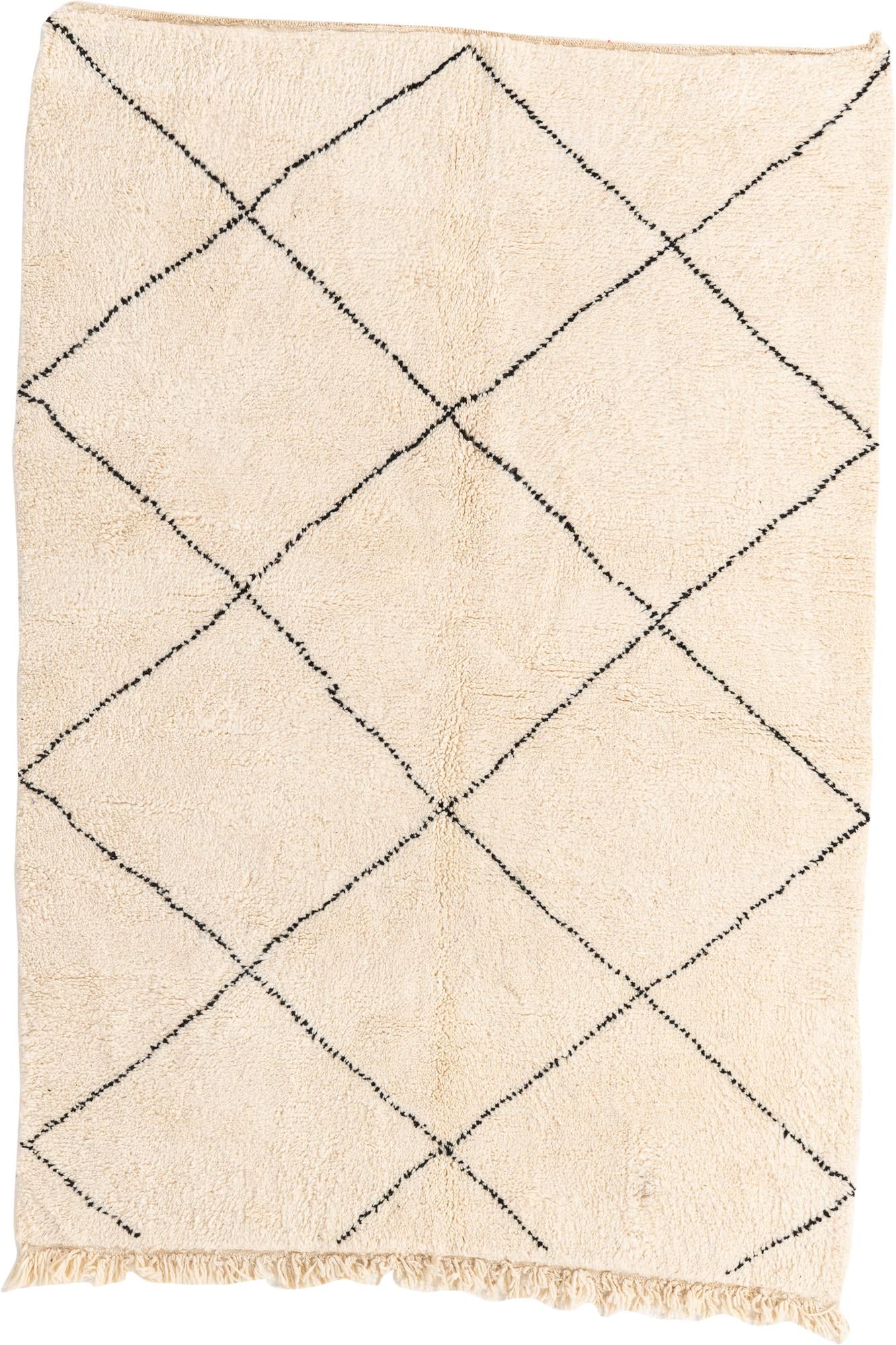 5' 4 x 7' 8 Hand Knotted Moroccan Wool Rug