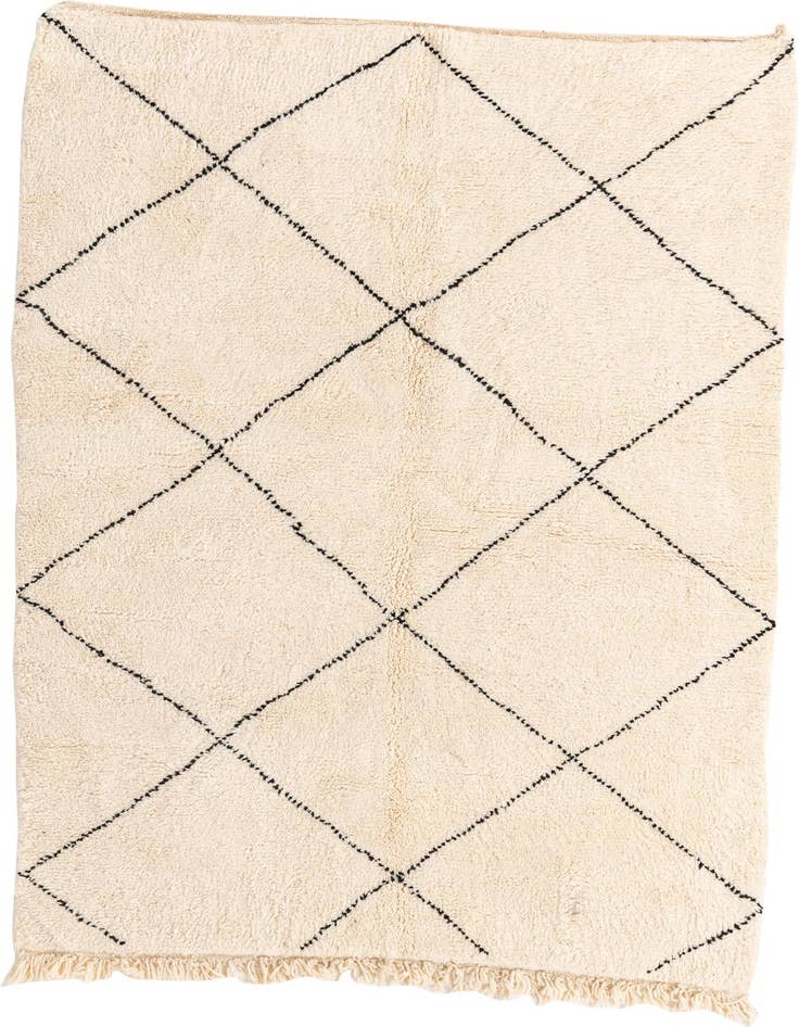 Detail image of 5' 4 x 7' 8 Hand Knotted Moroccan Wool Rug