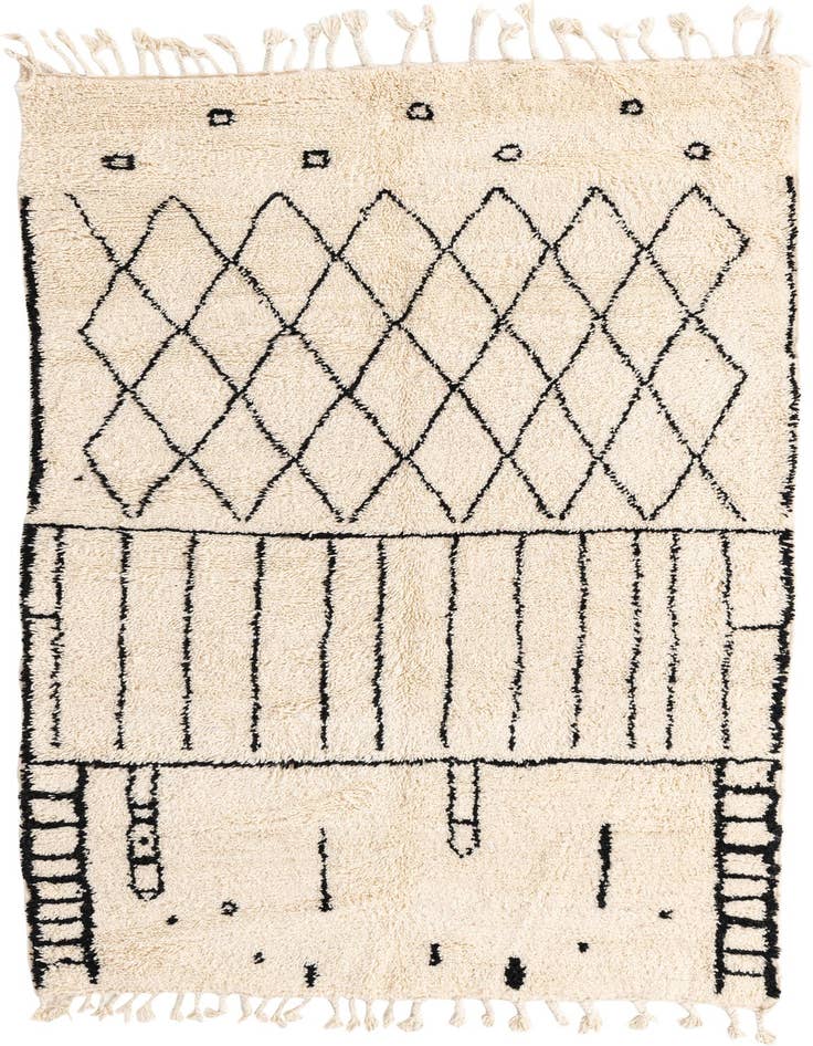 Detail image of 5' x 8' Hand Knotted Moroccan Wool Rug