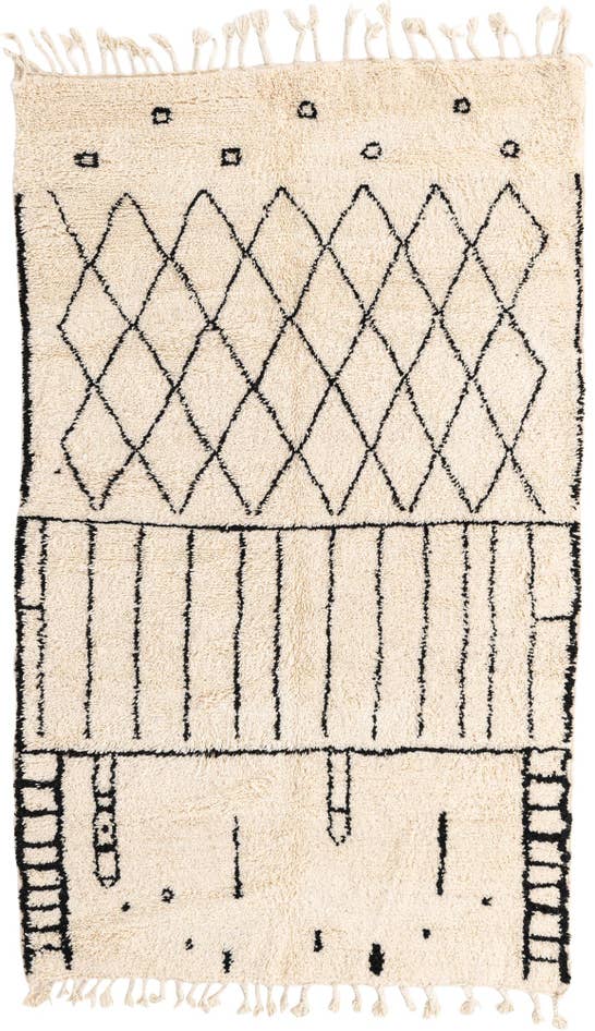 Detail image of 5' x 8' Hand Knotted Moroccan Wool Rug