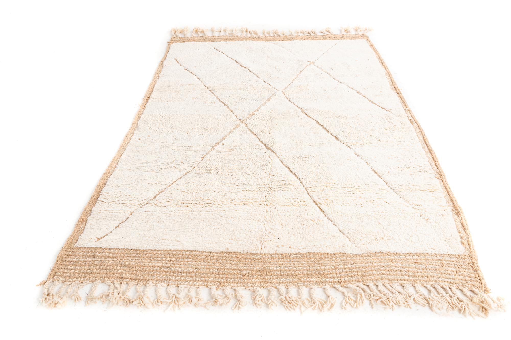 5' 6 x 8' Hand Knotted Moroccan Wool Rug
