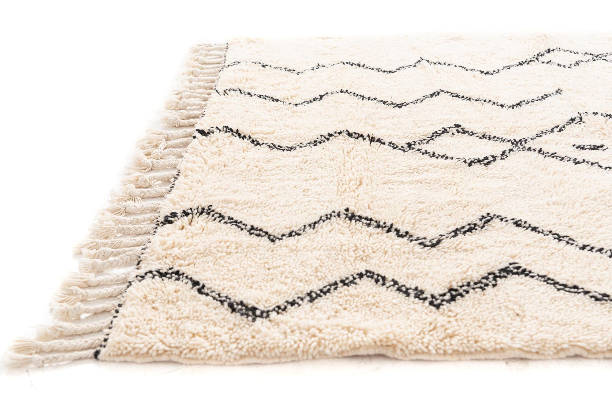 5' x 7' 7 Hand Knotted Moroccan Wool Rug