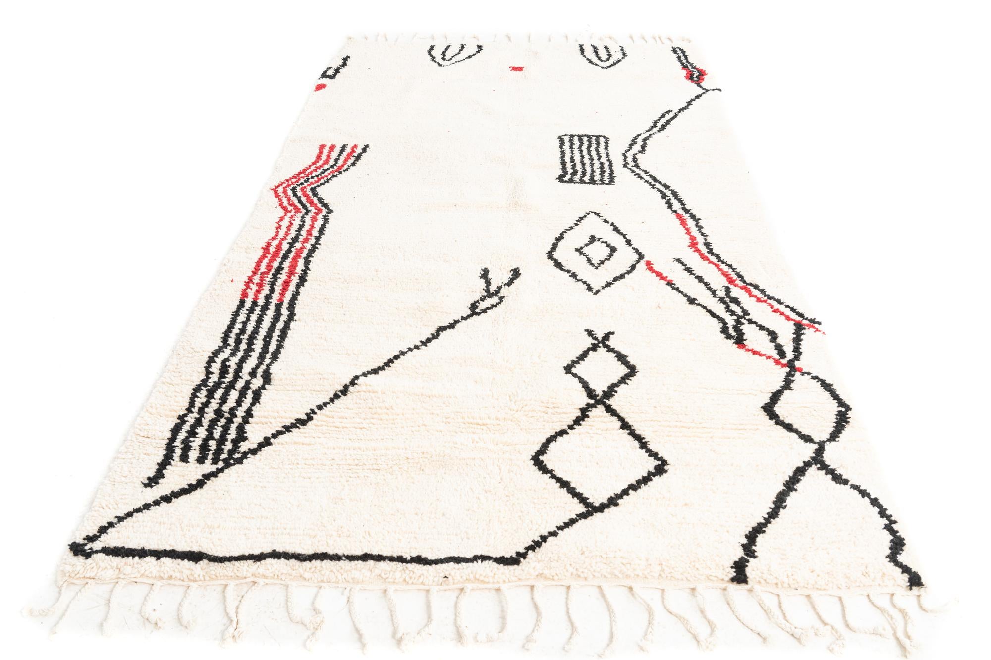 5' x 8' 8 Hand Knotted Moroccan Wool Rug