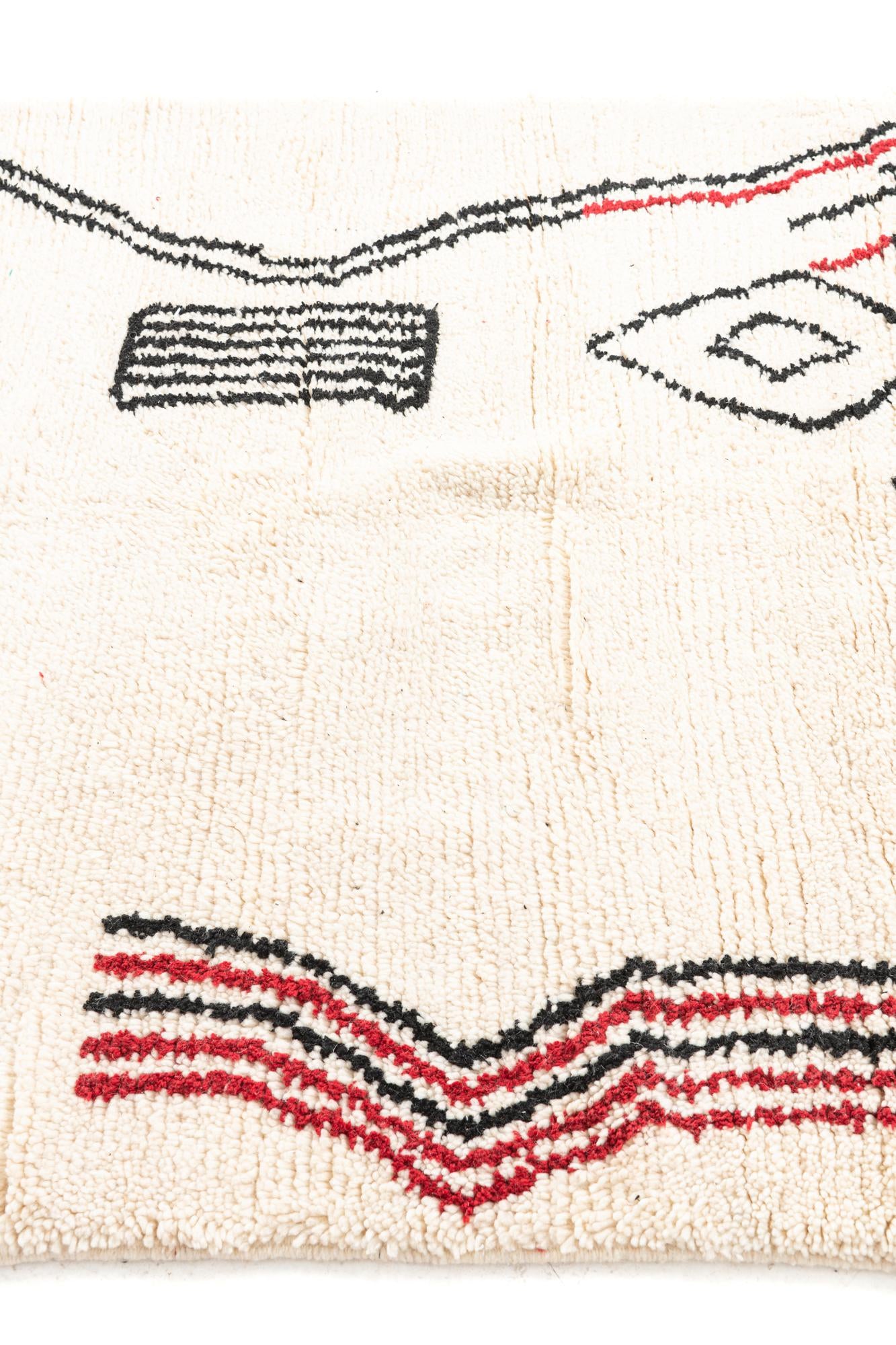 5' x 8' 8 Hand Knotted Moroccan Wool Rug