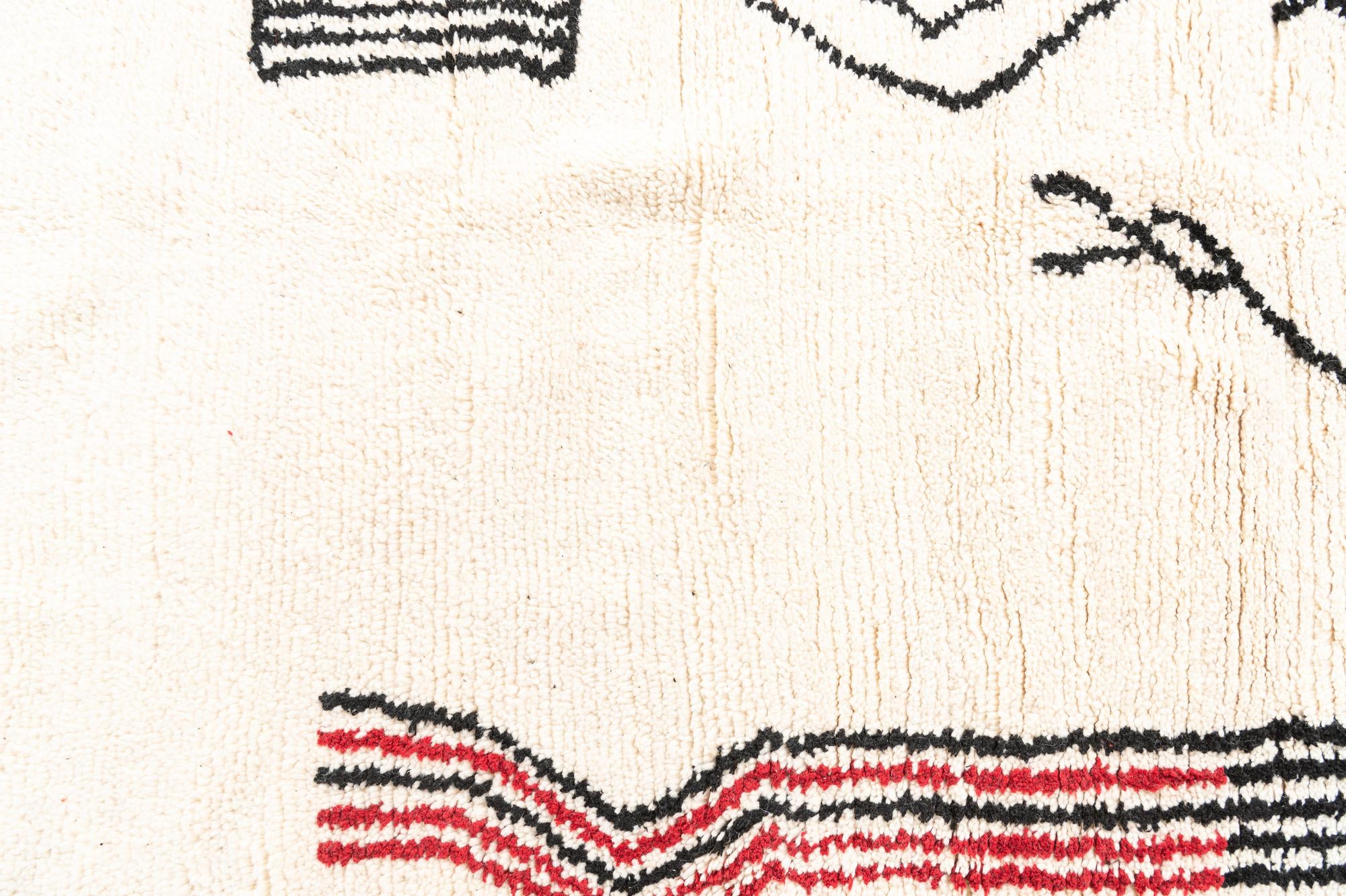5' x 8' 8 Hand Knotted Moroccan Wool Rug