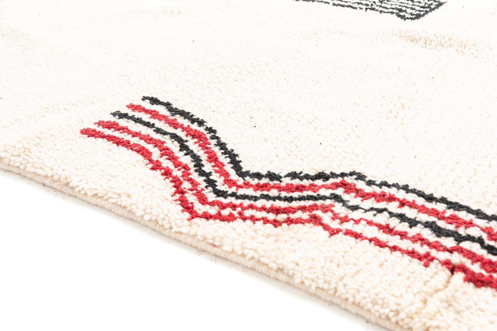 5' x 8' 8 Hand Knotted Moroccan Wool Rug