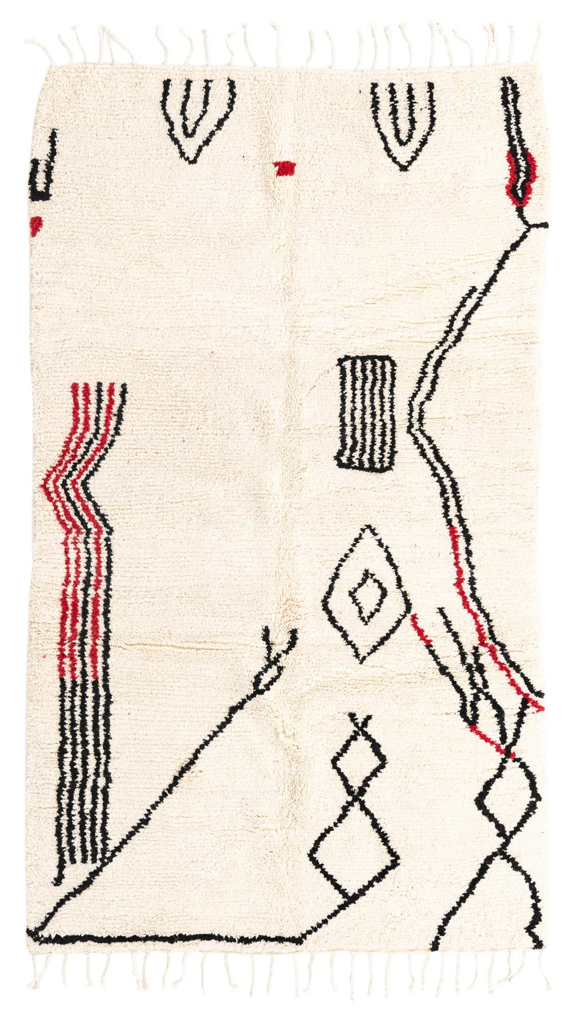 5' x 8' 8 Hand Knotted Moroccan Wool Rug