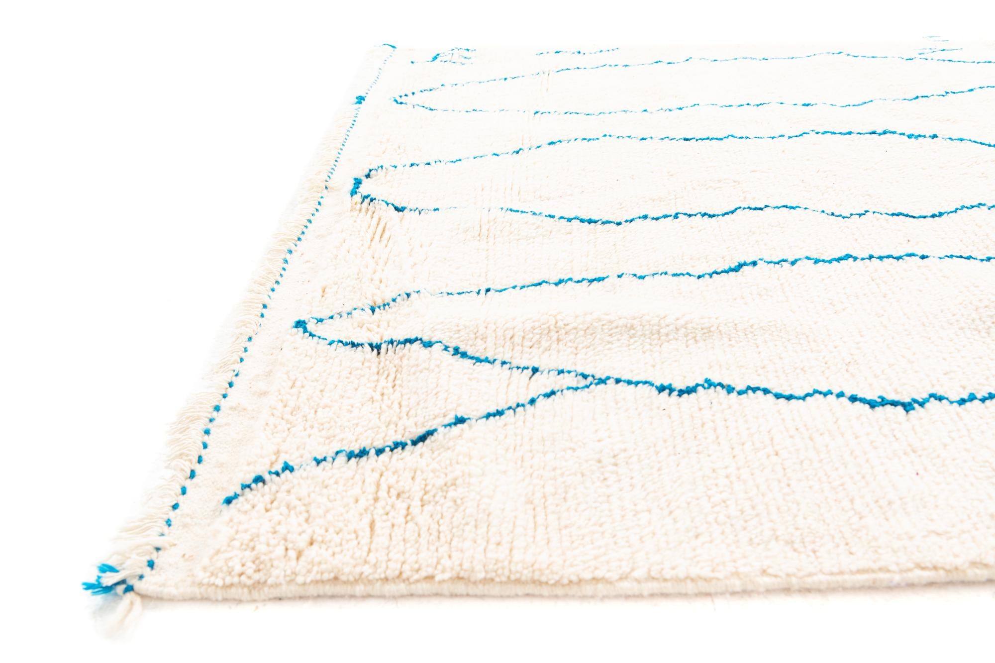 5' 6 x 8' 7 Hand Knotted Moroccan Wool Rug