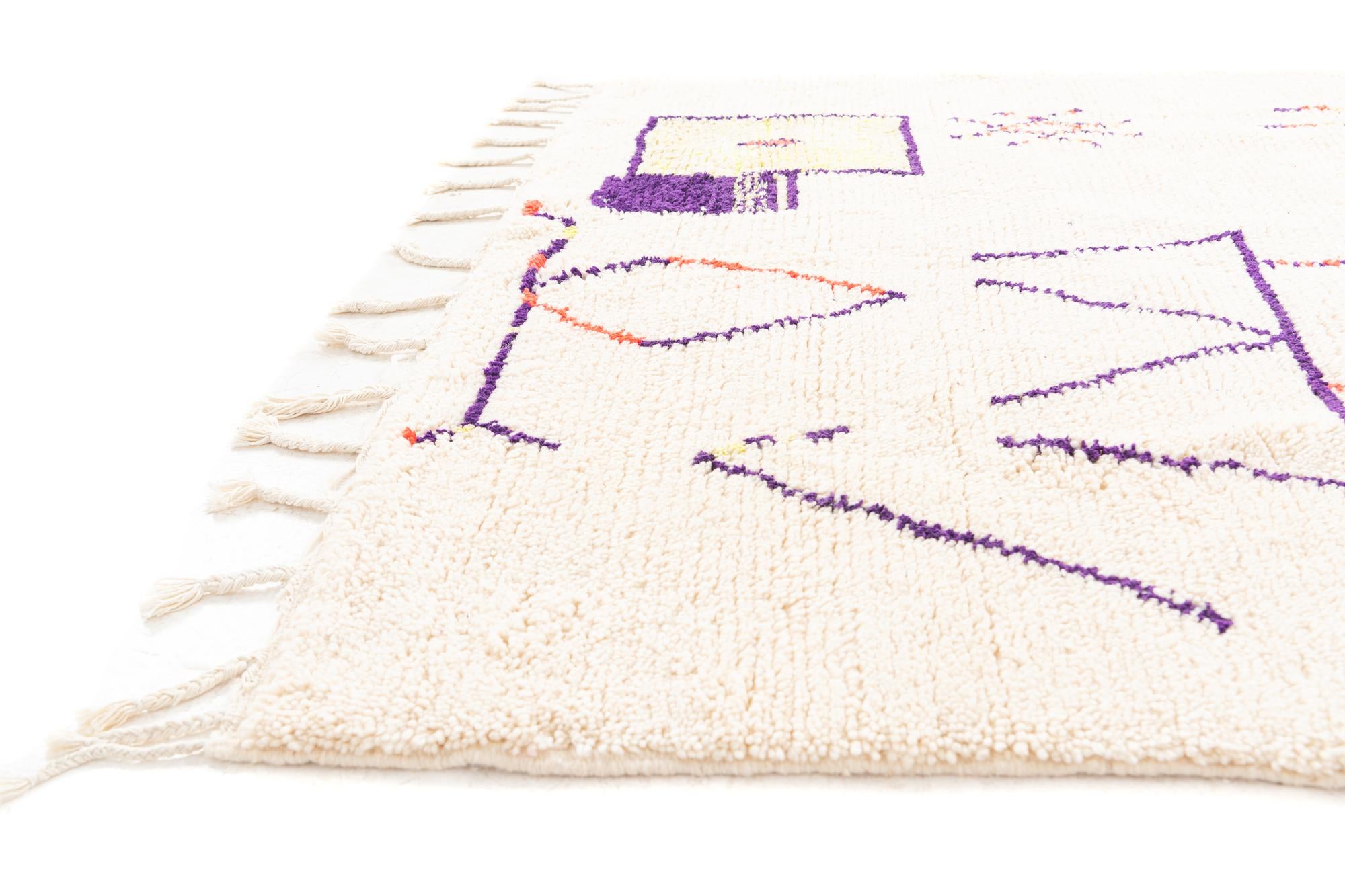 5' x 8' 8 Hand Knotted Moroccan Wool Rug