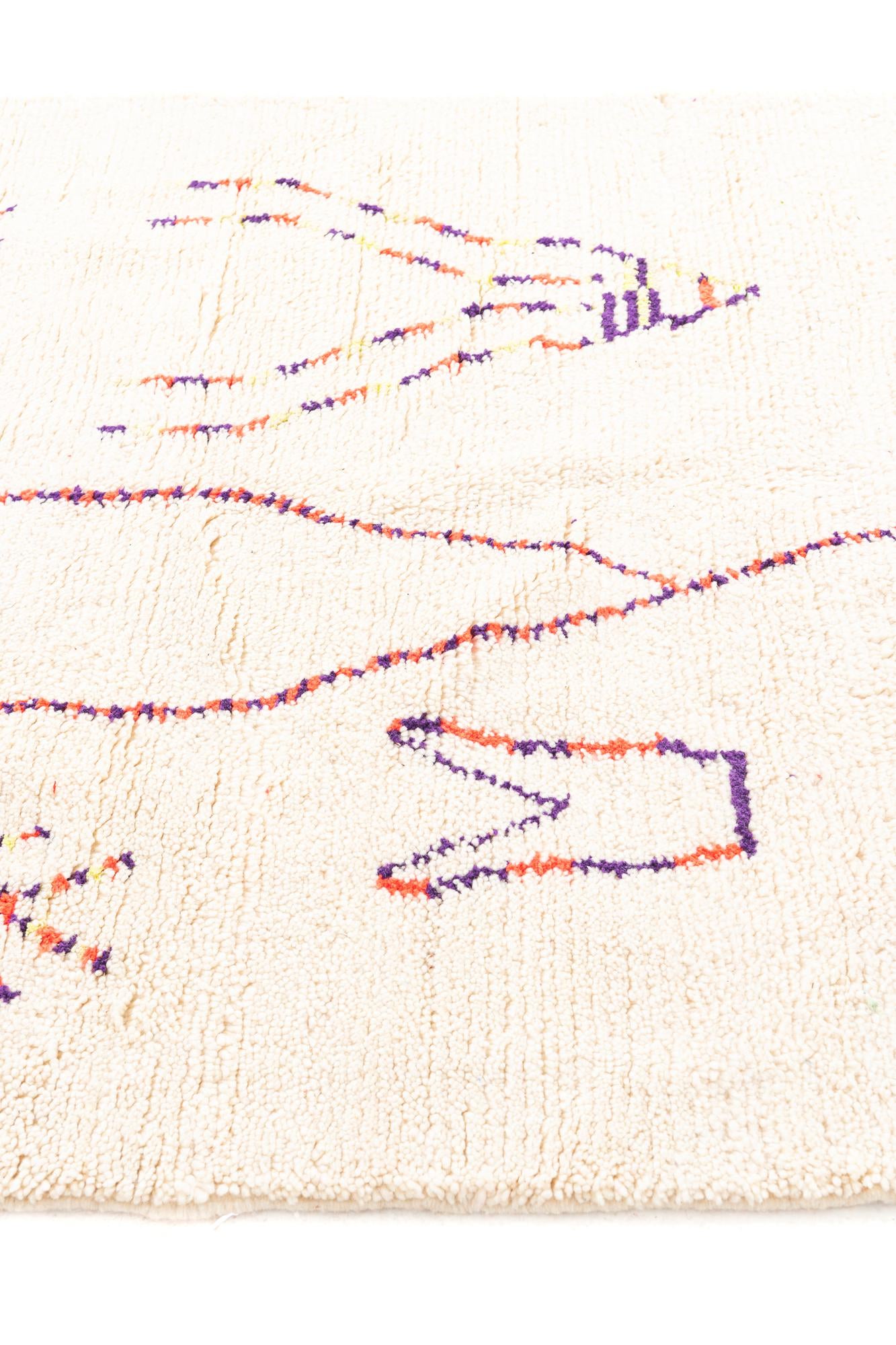 5' x 8' 8 Hand Knotted Moroccan Wool Rug