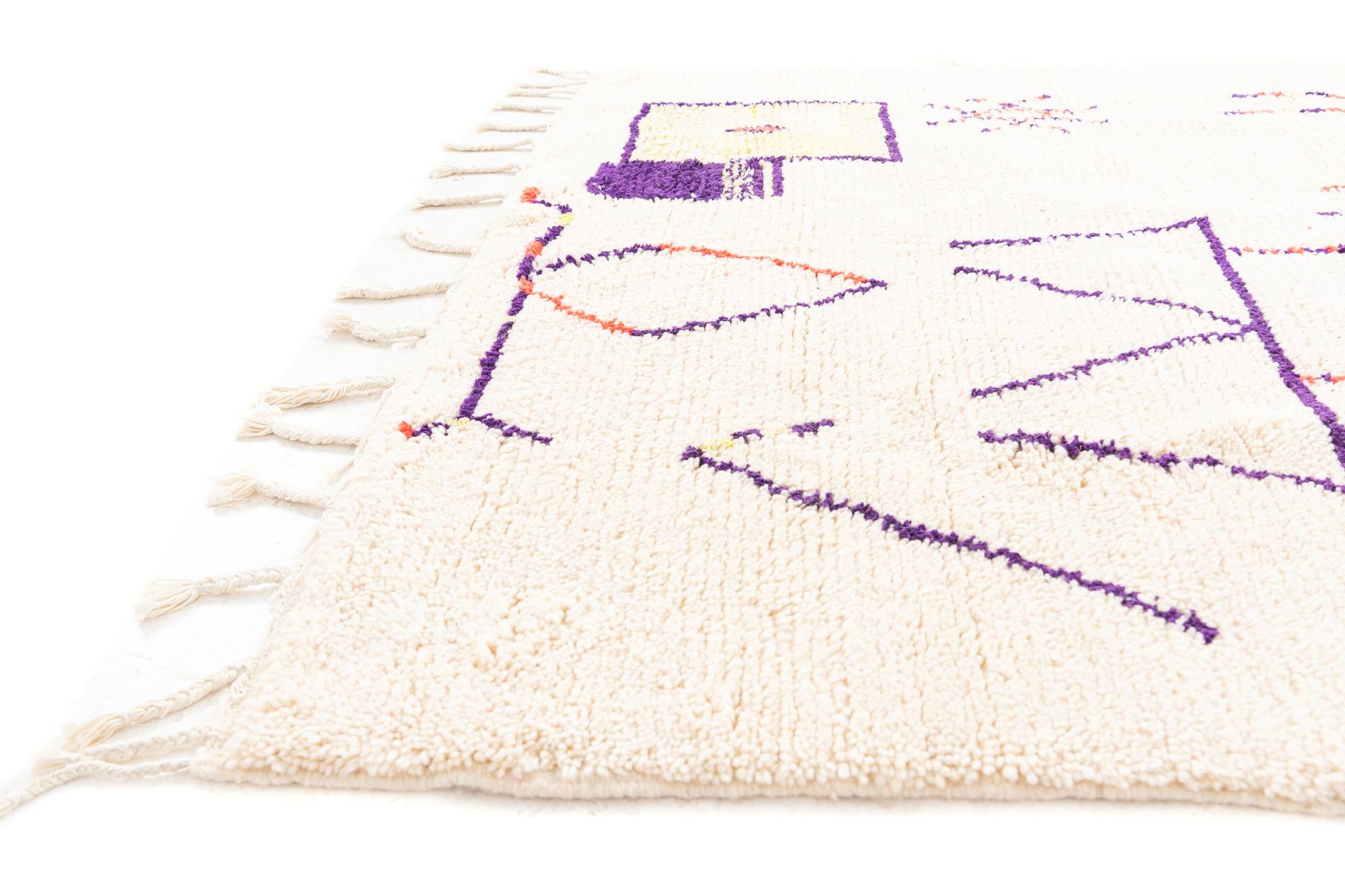 5' x 8' 8 Hand Knotted Moroccan Wool Rug