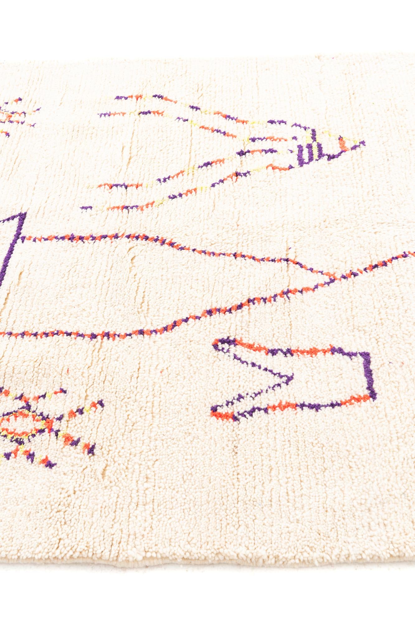 5' x 8' 8 Hand Knotted Moroccan Wool Rug