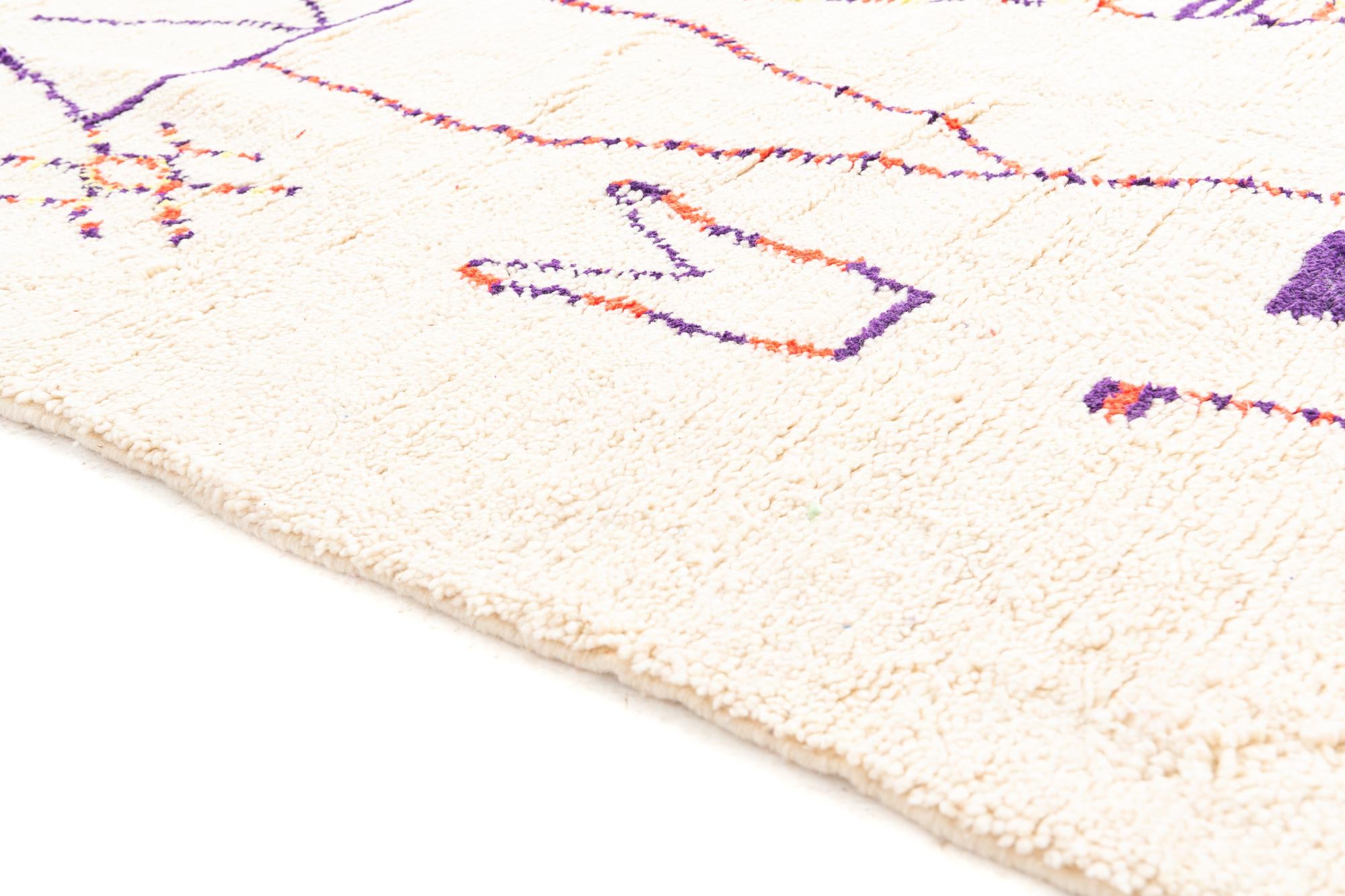 5' x 8' 8 Hand Knotted Moroccan Wool Rug