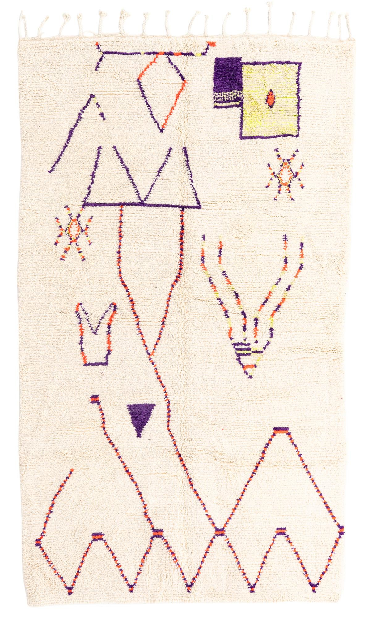 5' x 8' 8 Hand Knotted Moroccan Wool Rug