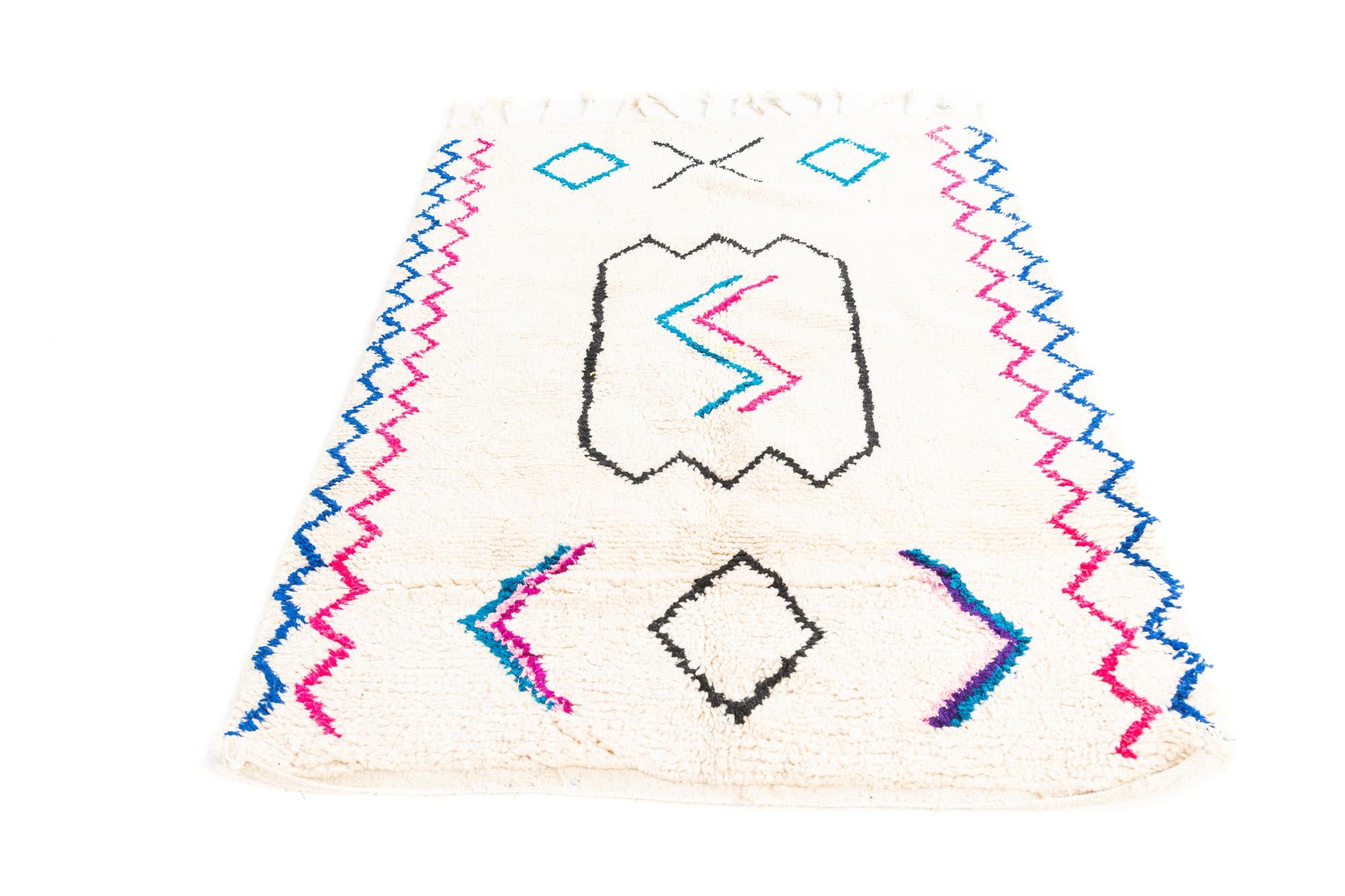 4' 6 x 6' Hand Knotted Moroccan Wool Rug