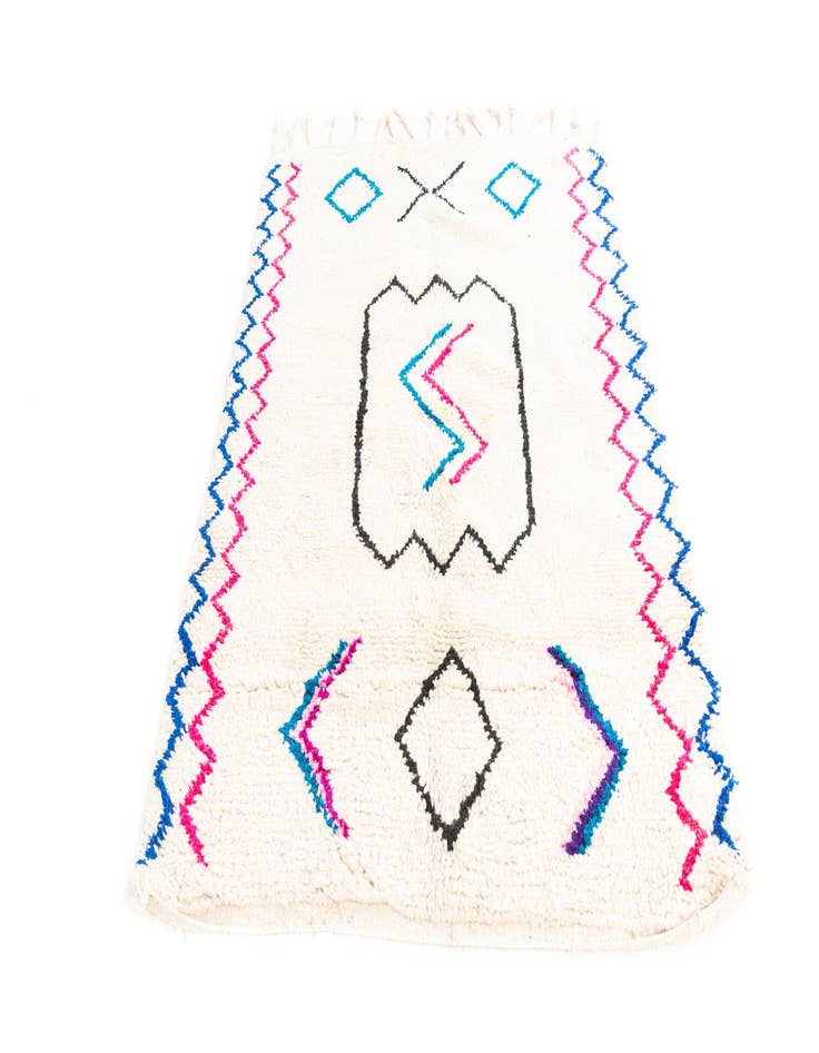 Detail image of 4' 6 x 6'  Hand Knotted Moroccan Wool Rug