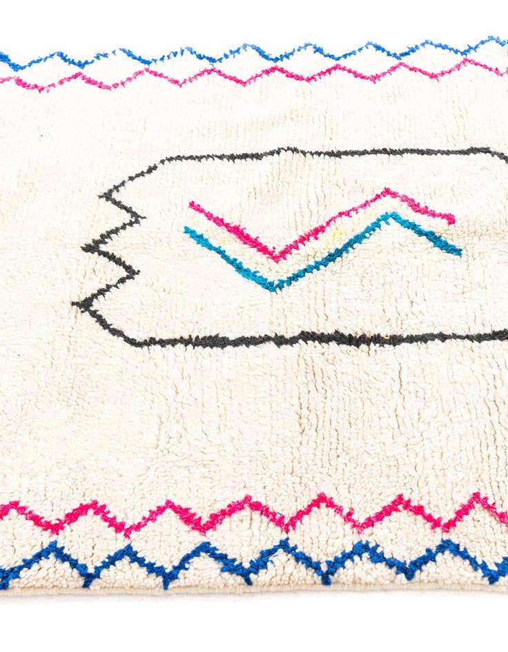 Detail image of 4' 6 x 6'  Hand Knotted Moroccan Wool Rug