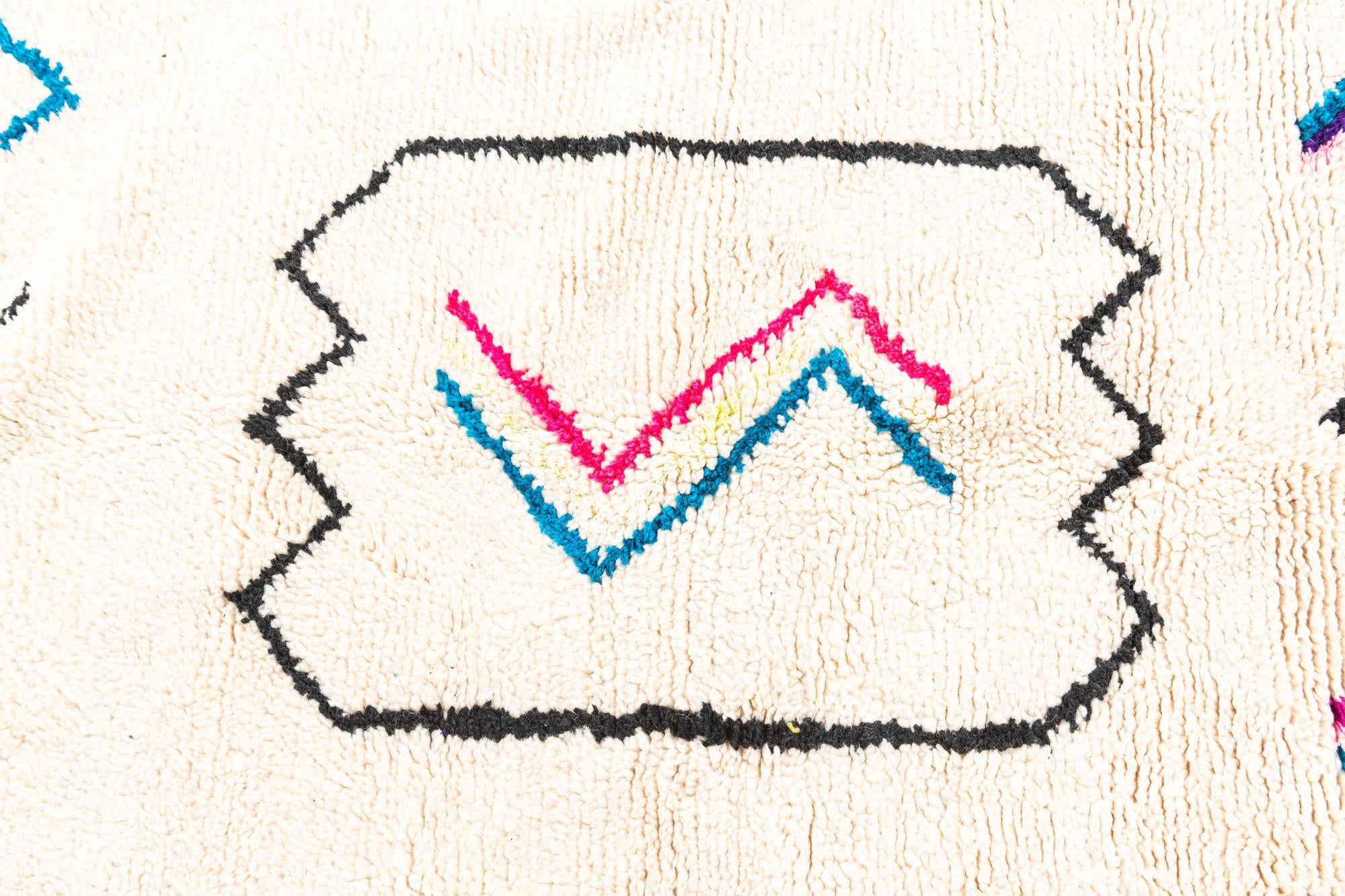 4' 6 x 6' Hand Knotted Moroccan Wool Rug