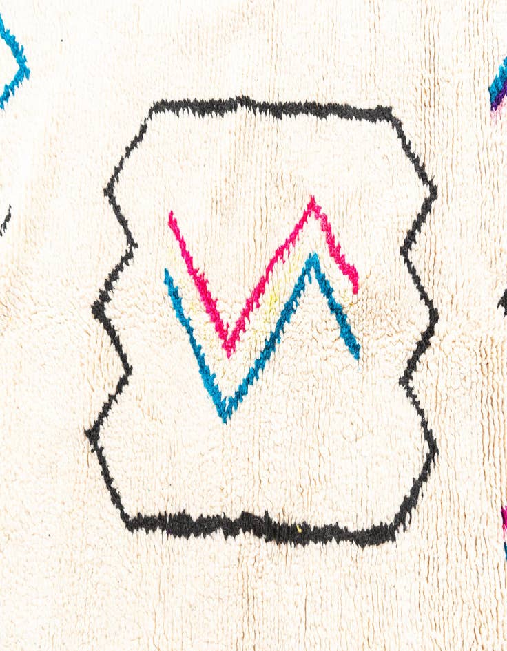 Detail image of 4' 6 x 6'  Hand Knotted Moroccan Wool Rug