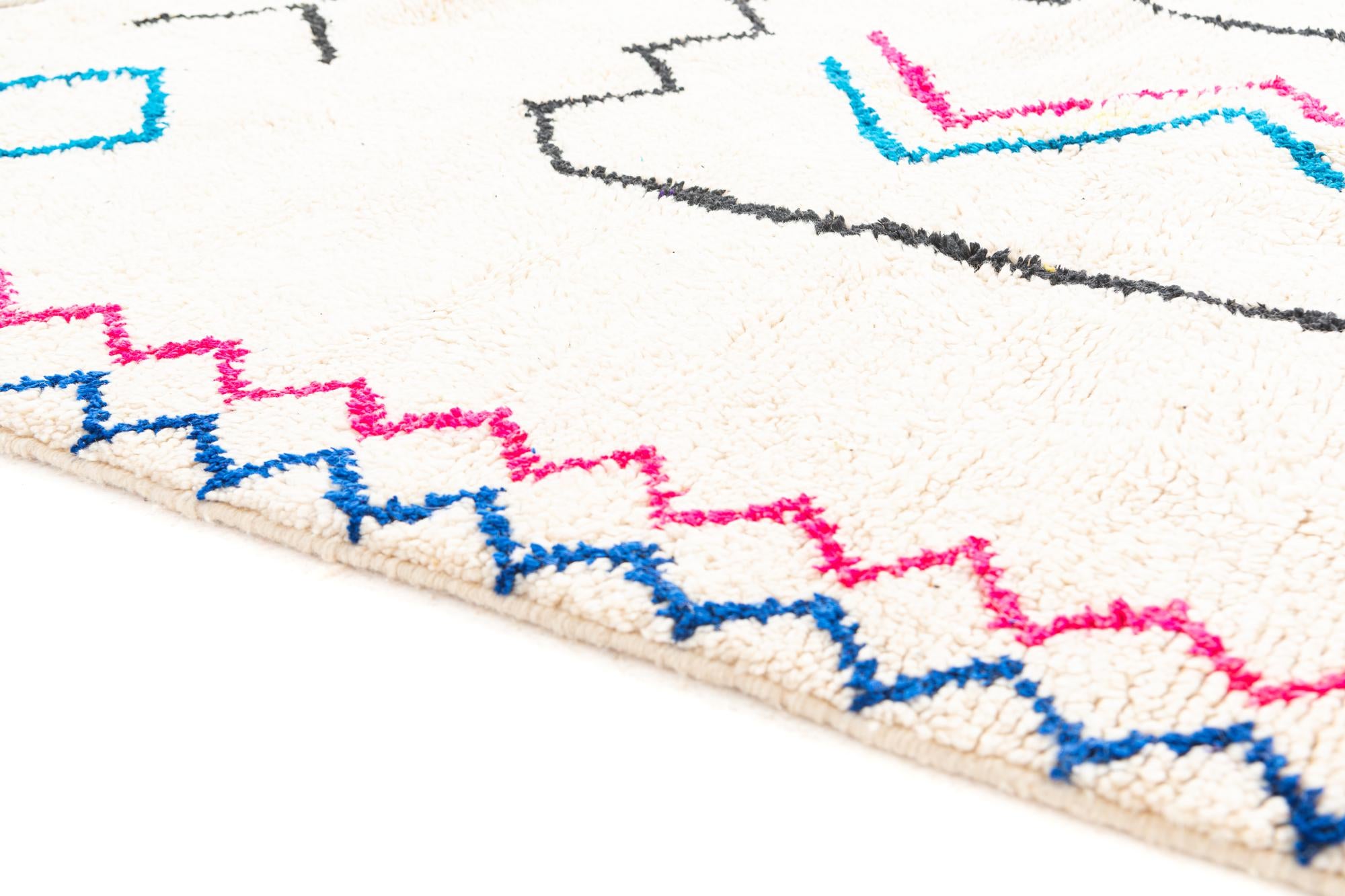 4' 6 x 6' Hand Knotted Moroccan Wool Rug