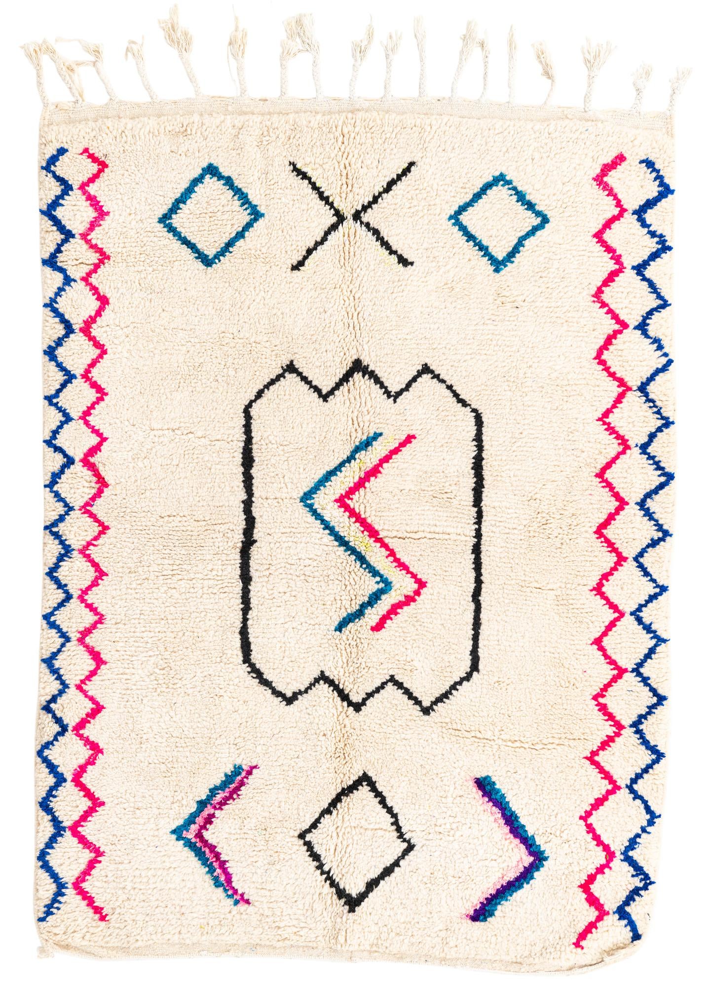 4' 6 x 6' Hand Knotted Moroccan Wool Rug