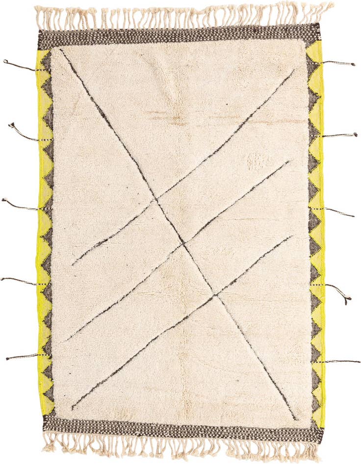 Detail image of 5' 4 x 9' Hand Knotted Moroccan Wool Rug