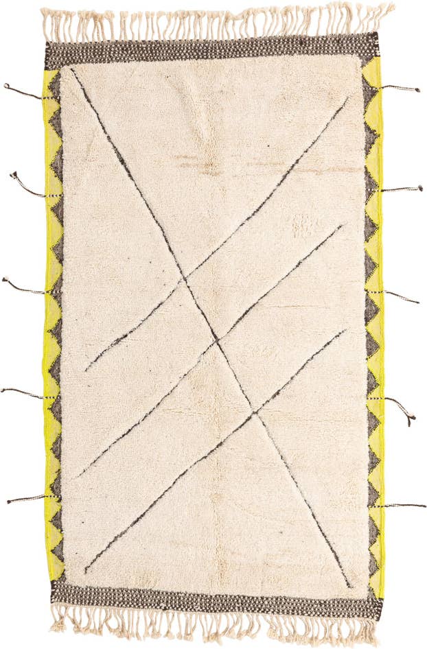 Detail image of 5' 4 x 9' Hand Knotted Moroccan Wool Rug