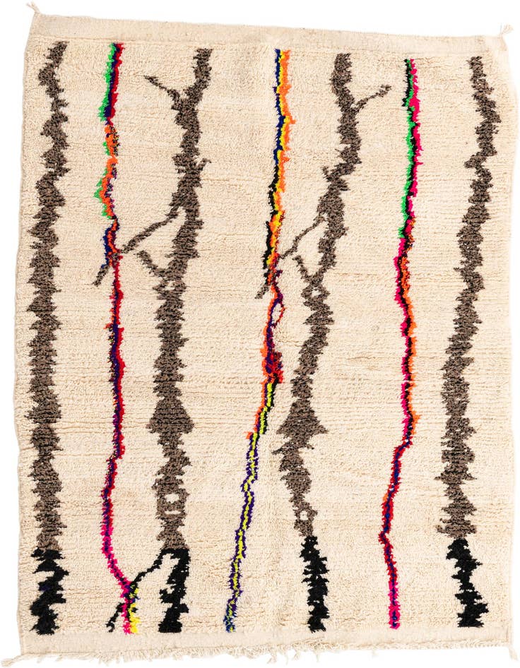 Detail image of 4' 9 x 6' 8 Hand Knotted Moroccan Wool Rug