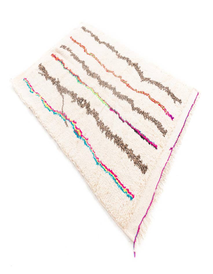 Detail image of 4' 9 x 7'  Hand Knotted Moroccan Wool Rug