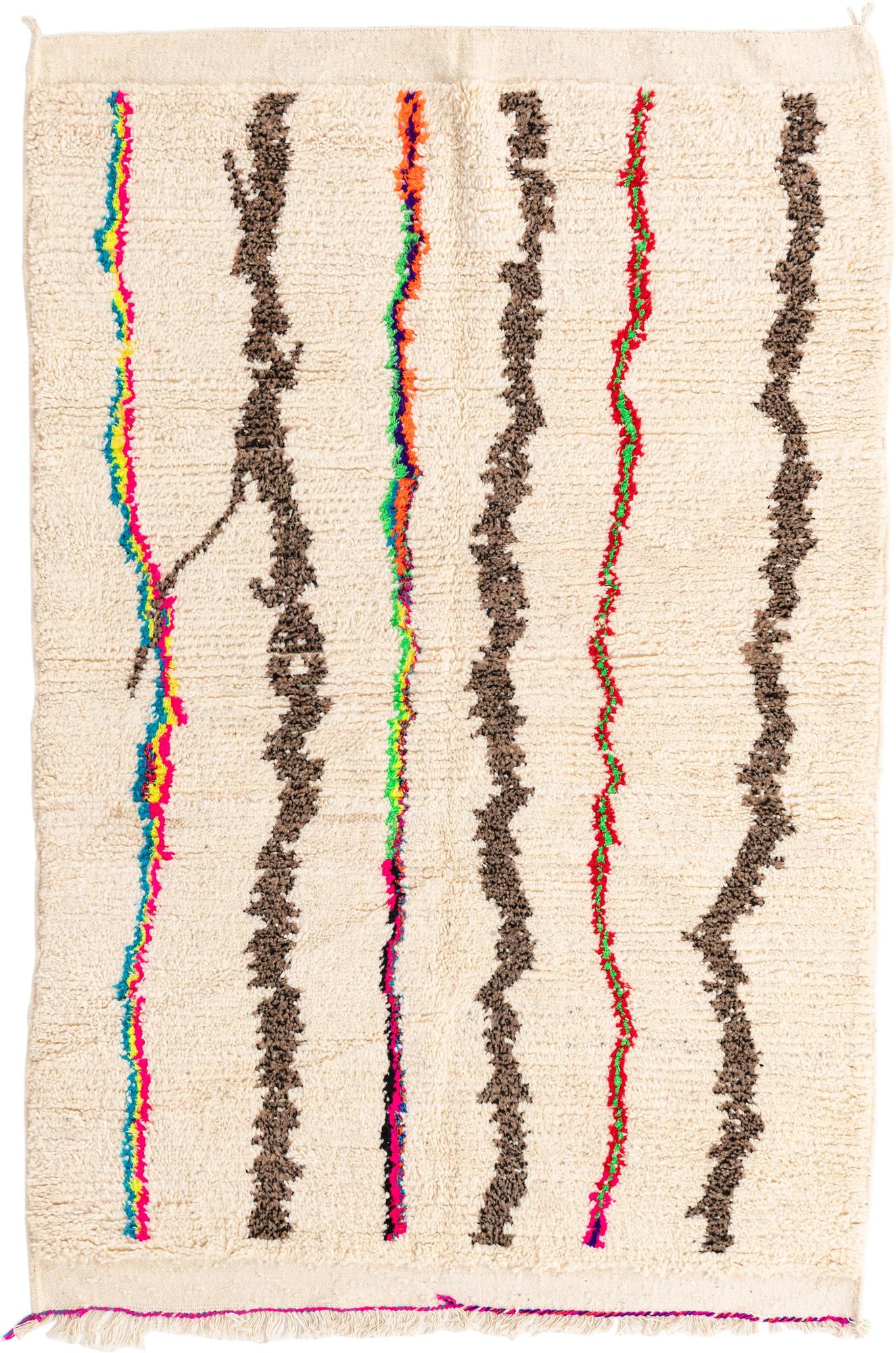 4' 9 x 7' Hand Knotted Moroccan Wool Rug