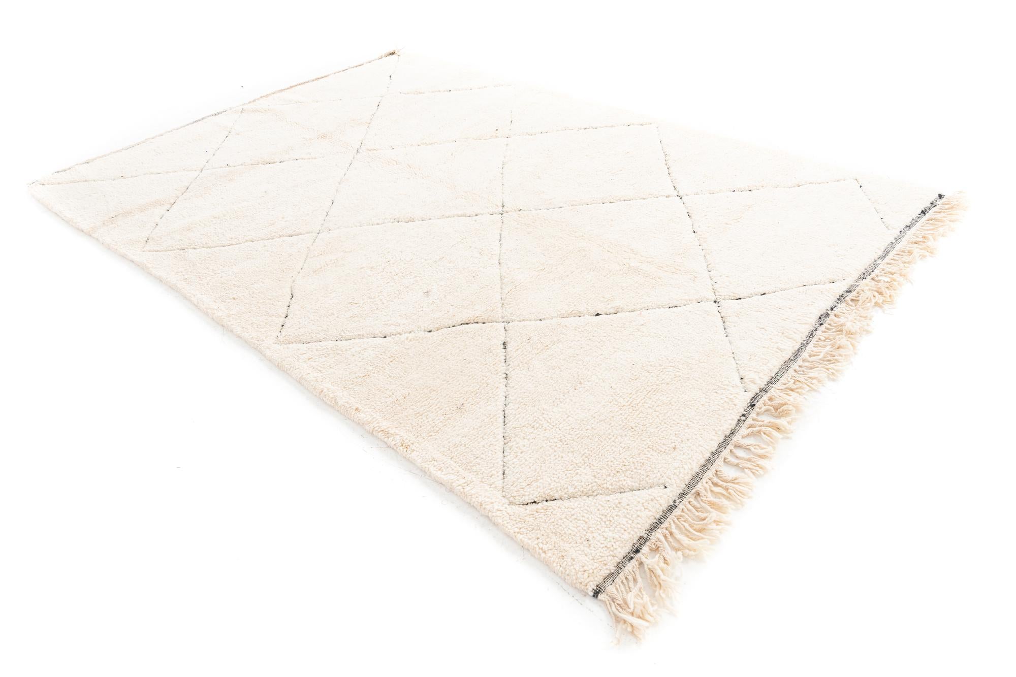 6' 6 x 9' 5 Hand Knotted Moroccan Wool Rug