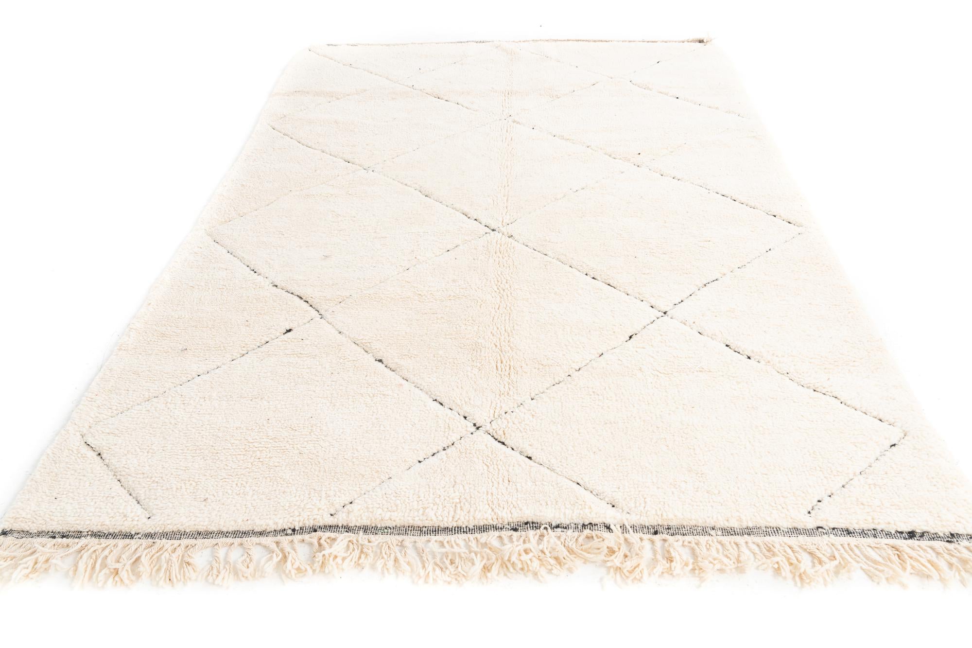 6' 6 x 9' 5 Hand Knotted Moroccan Wool Rug