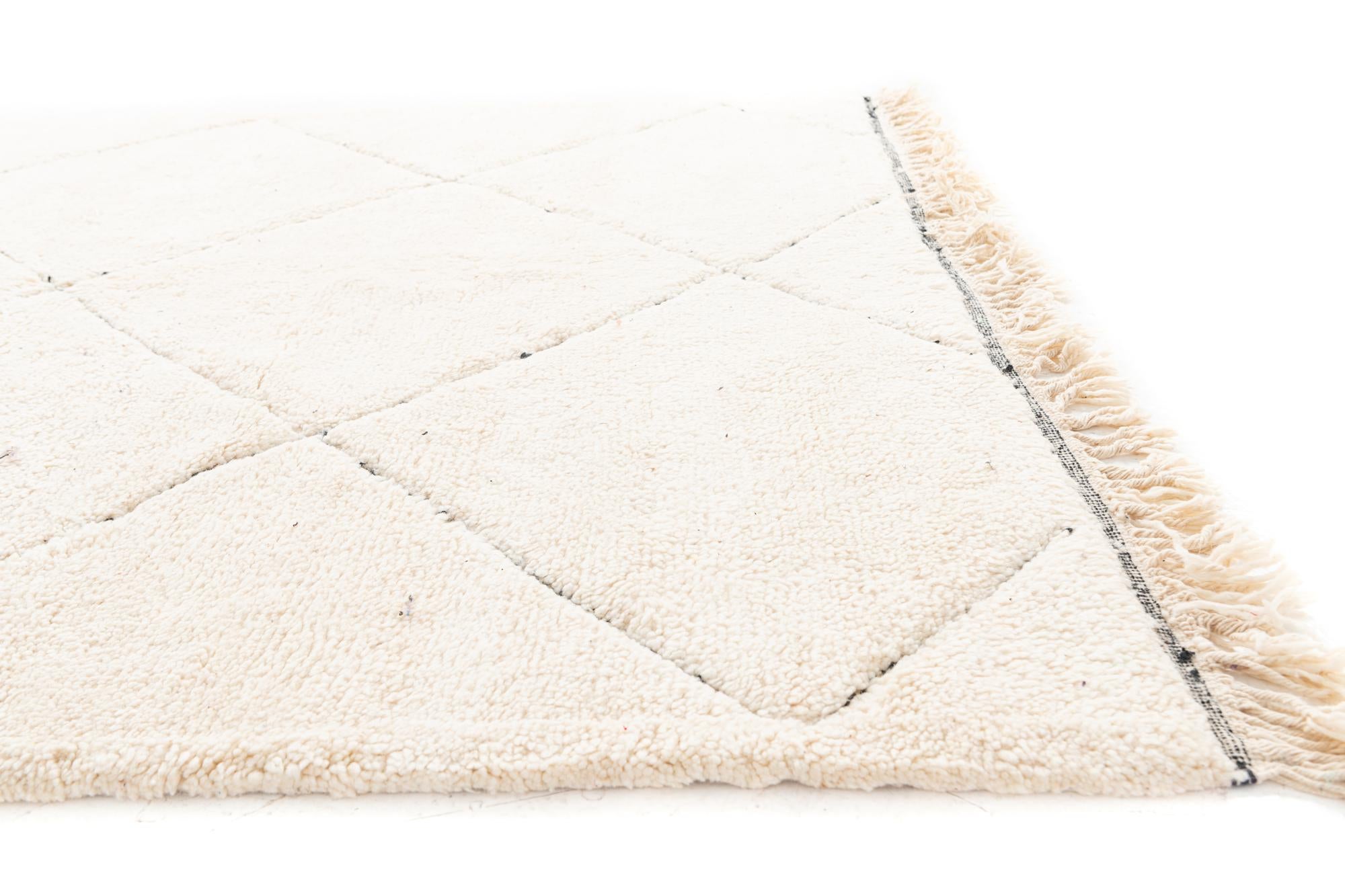 6' 6 x 9' 5 Hand Knotted Moroccan Wool Rug