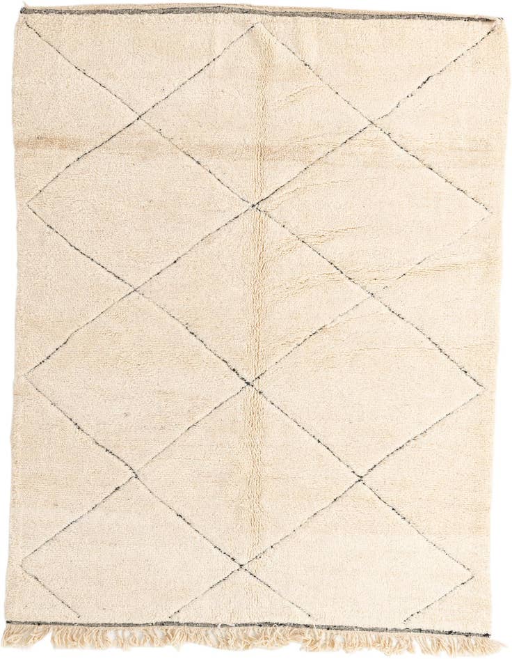 Detail image of 6' 6 x 9' 5 Hand Knotted Moroccan Wool Rug