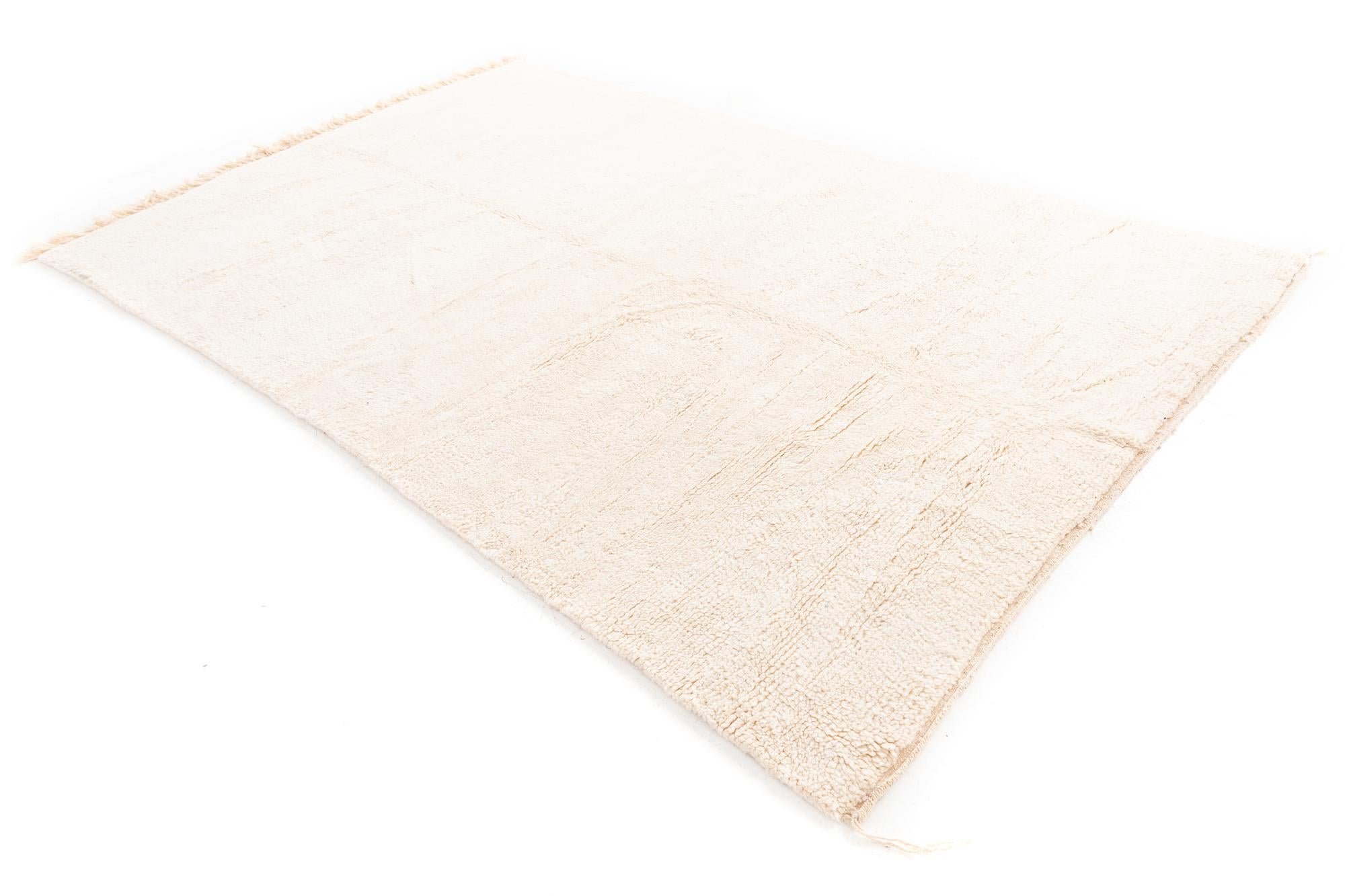 6' 6 x 10' Hand Knotted Moroccan Wool Rug