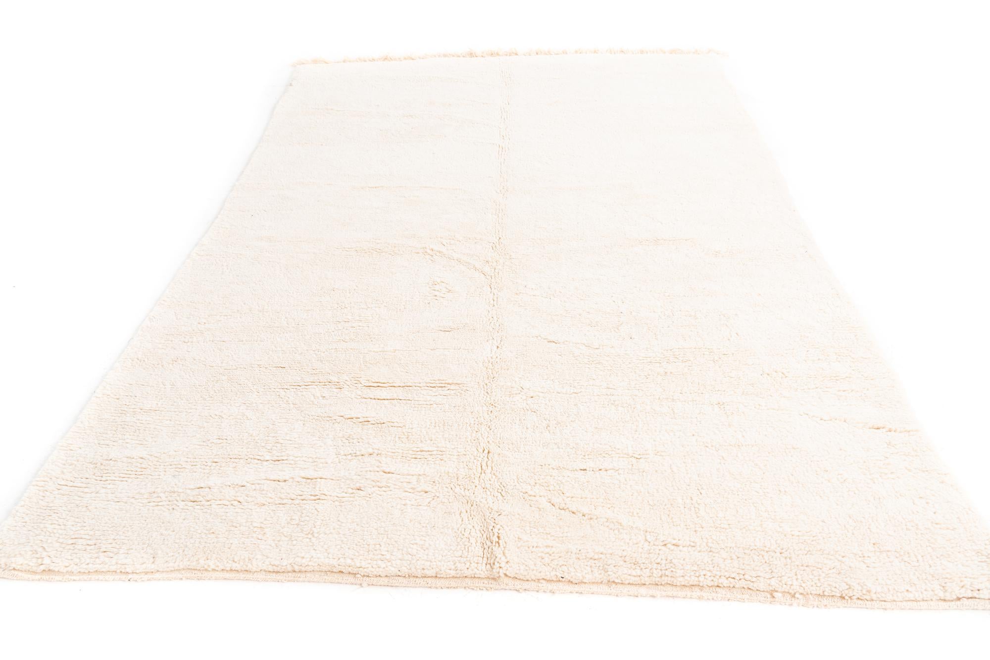 6' 6 x 10' Hand Knotted Moroccan Wool Rug