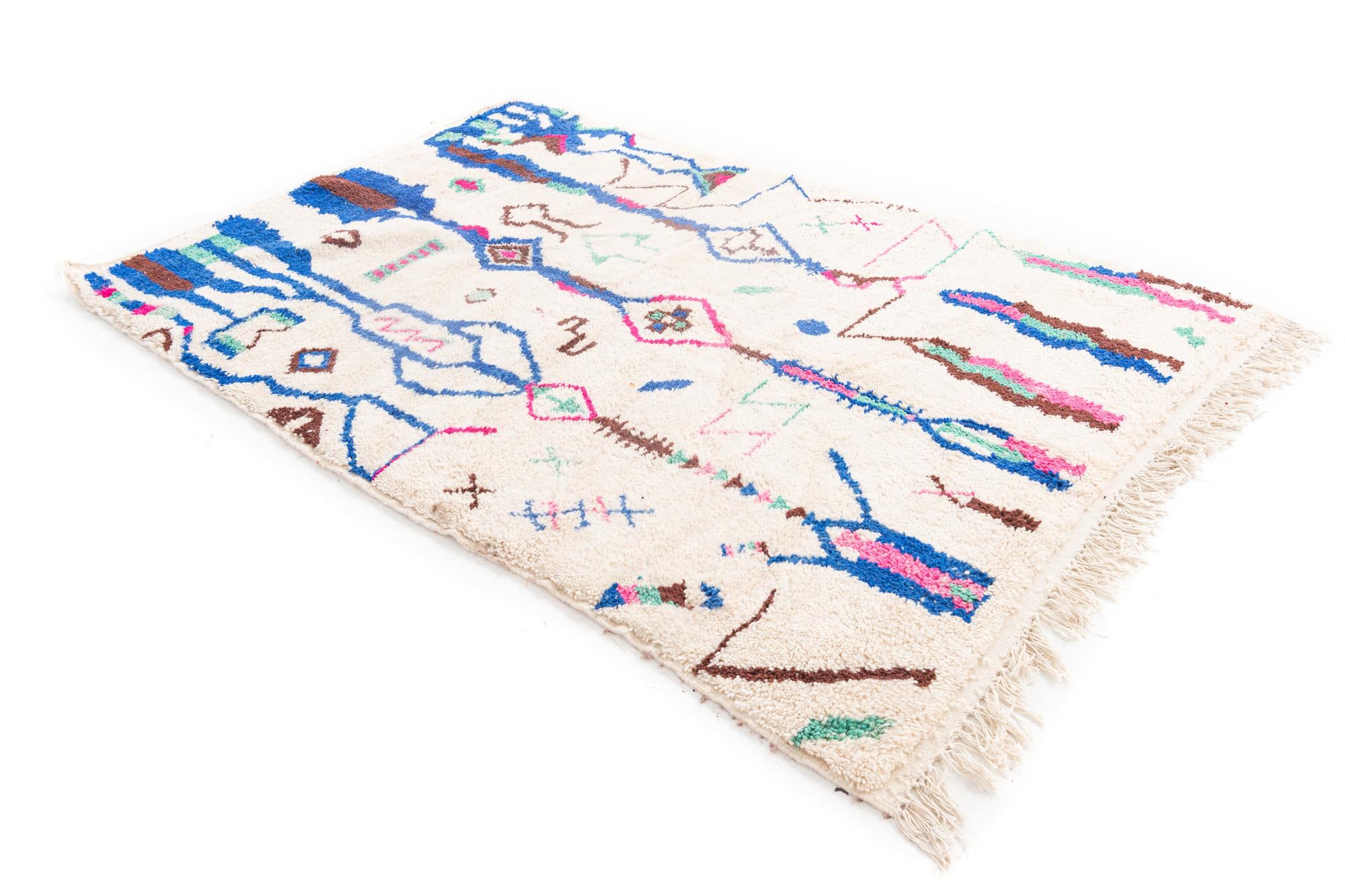 5' 3 x 8' 3 Hand Knotted Moroccan Wool Rug