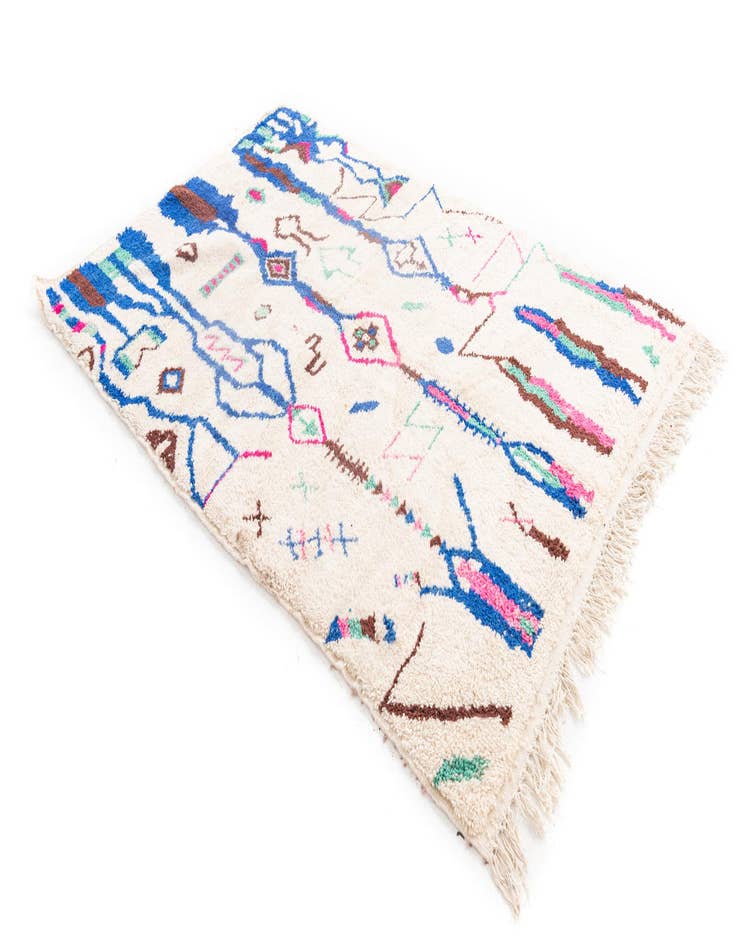 Detail image of 5' 3 x 8' 3  Hand Knotted Moroccan Wool Rug