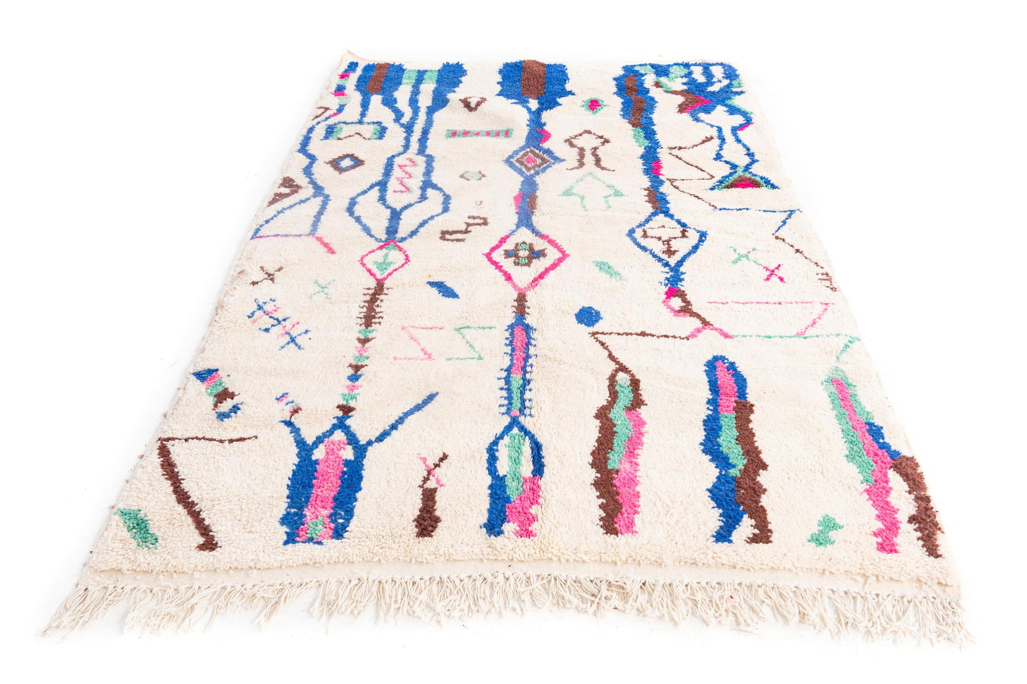 5' 3 x 8' 3 Hand Knotted Moroccan Wool Rug