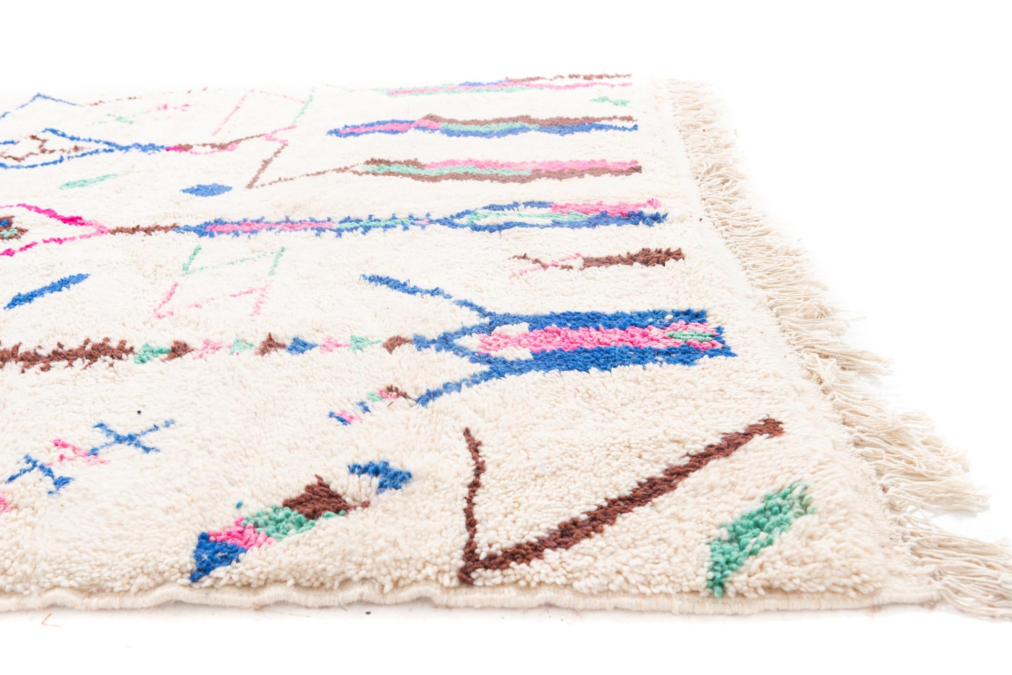 5' 3 x 8' 3 Hand Knotted Moroccan Wool Rug