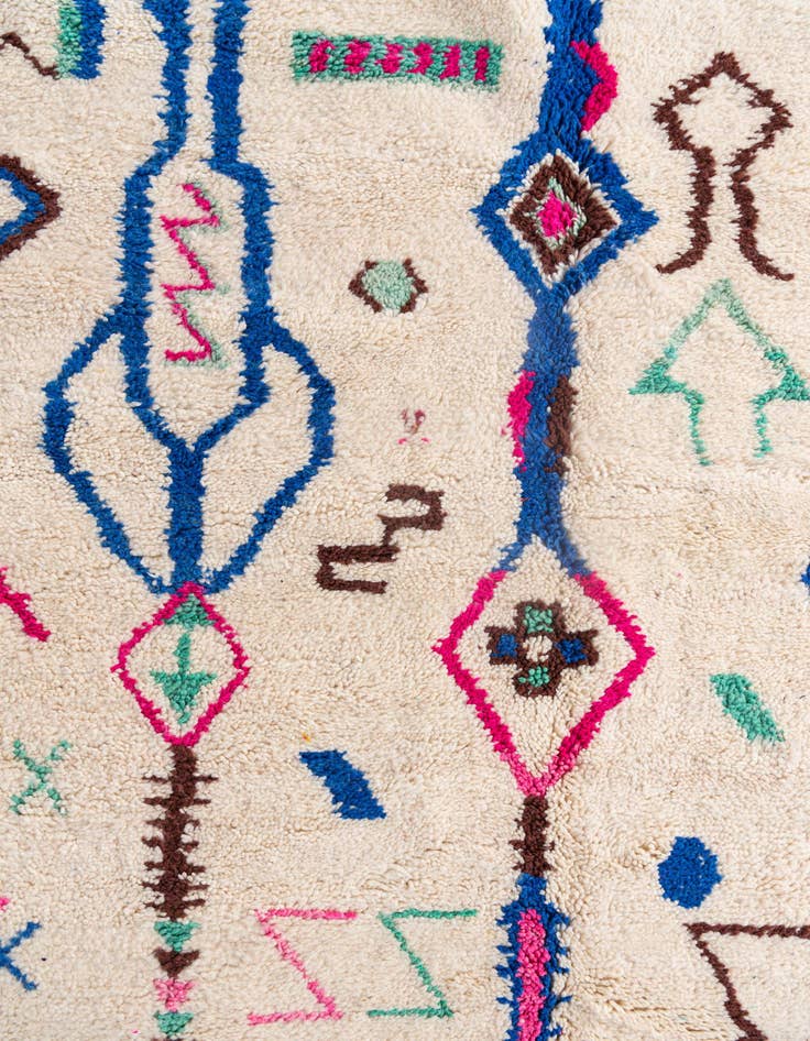 Detail image of 5' 3 x 8' 3  Hand Knotted Moroccan Wool Rug