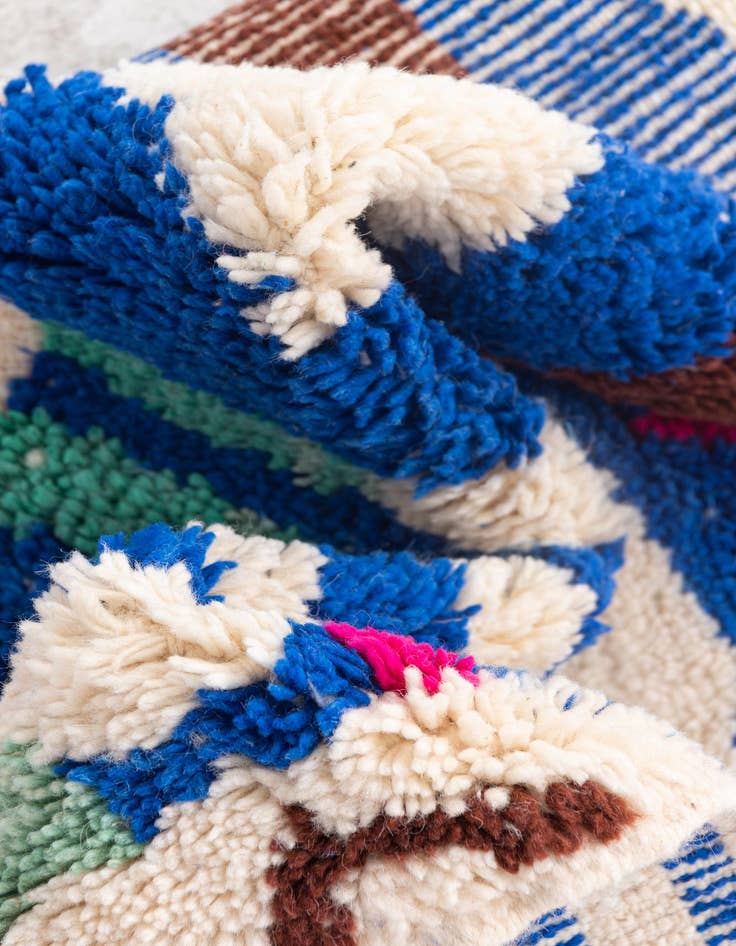 Detail image of 5' 3 x 8' 3  Hand Knotted Moroccan Wool Rug